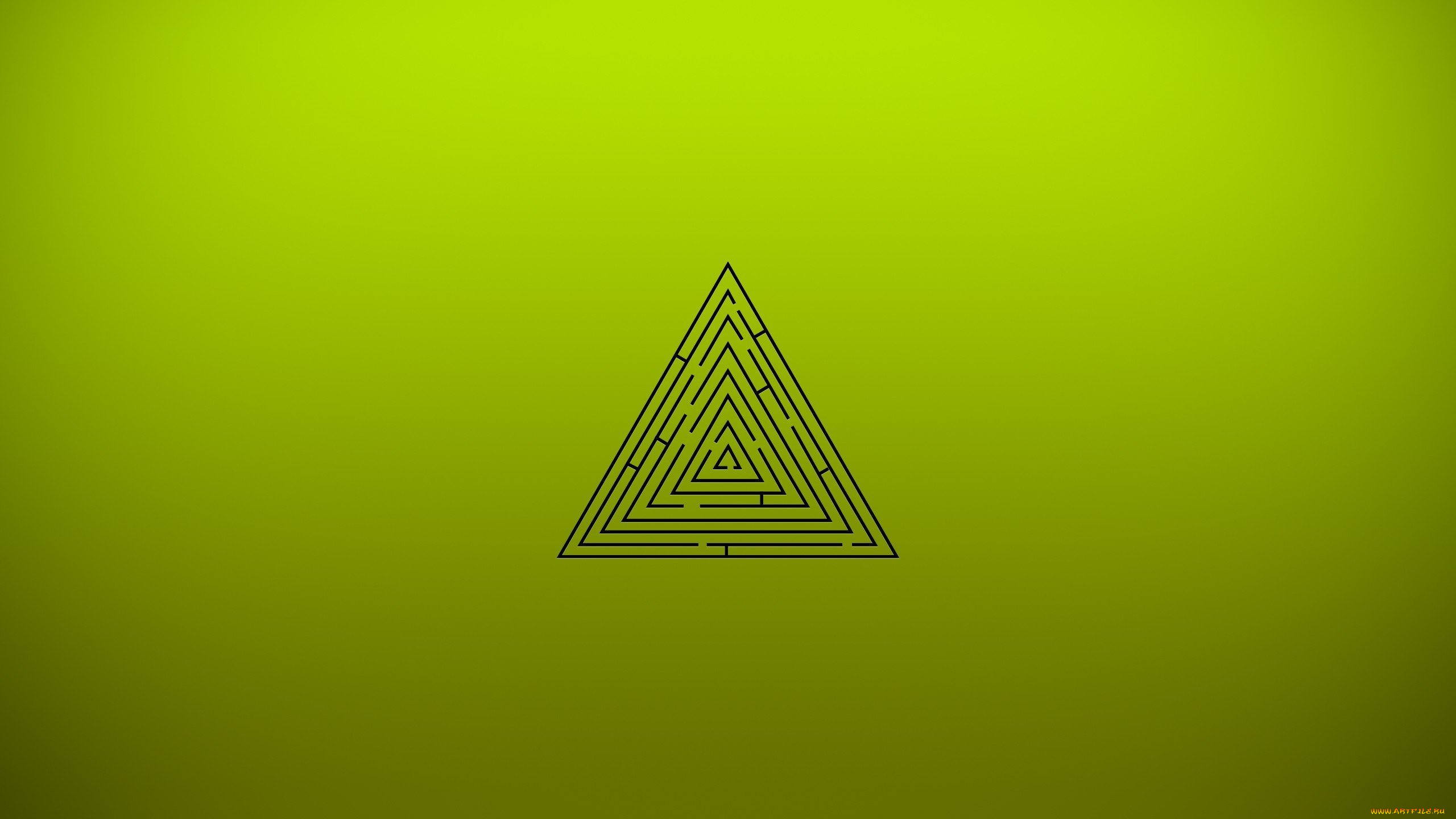 рисованное, минимализм, треугольник, лабиринт, зеленый