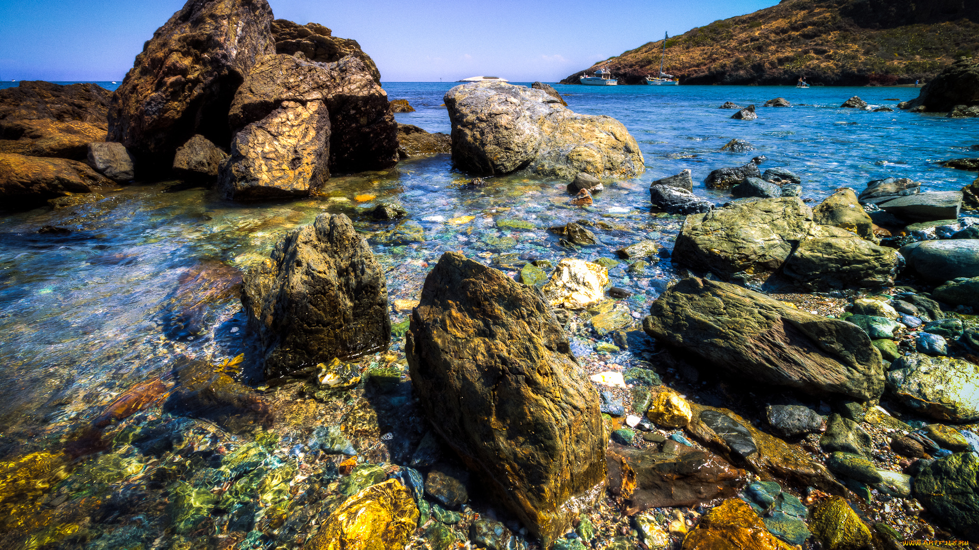 rocks, pebble, beach, catalina, two, harbors, природа, побережье