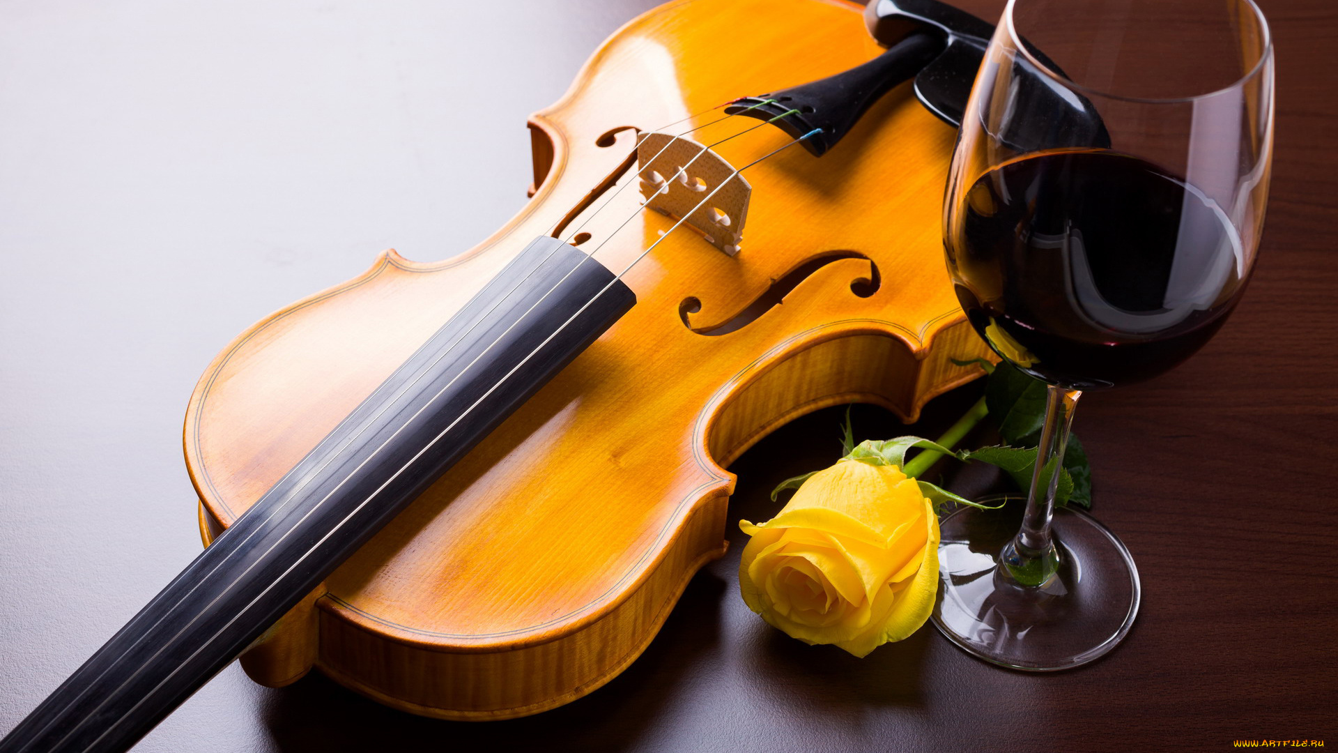 музыка, -музыкальные, инструменты, вино, бокал, бутон, роза, скрипка