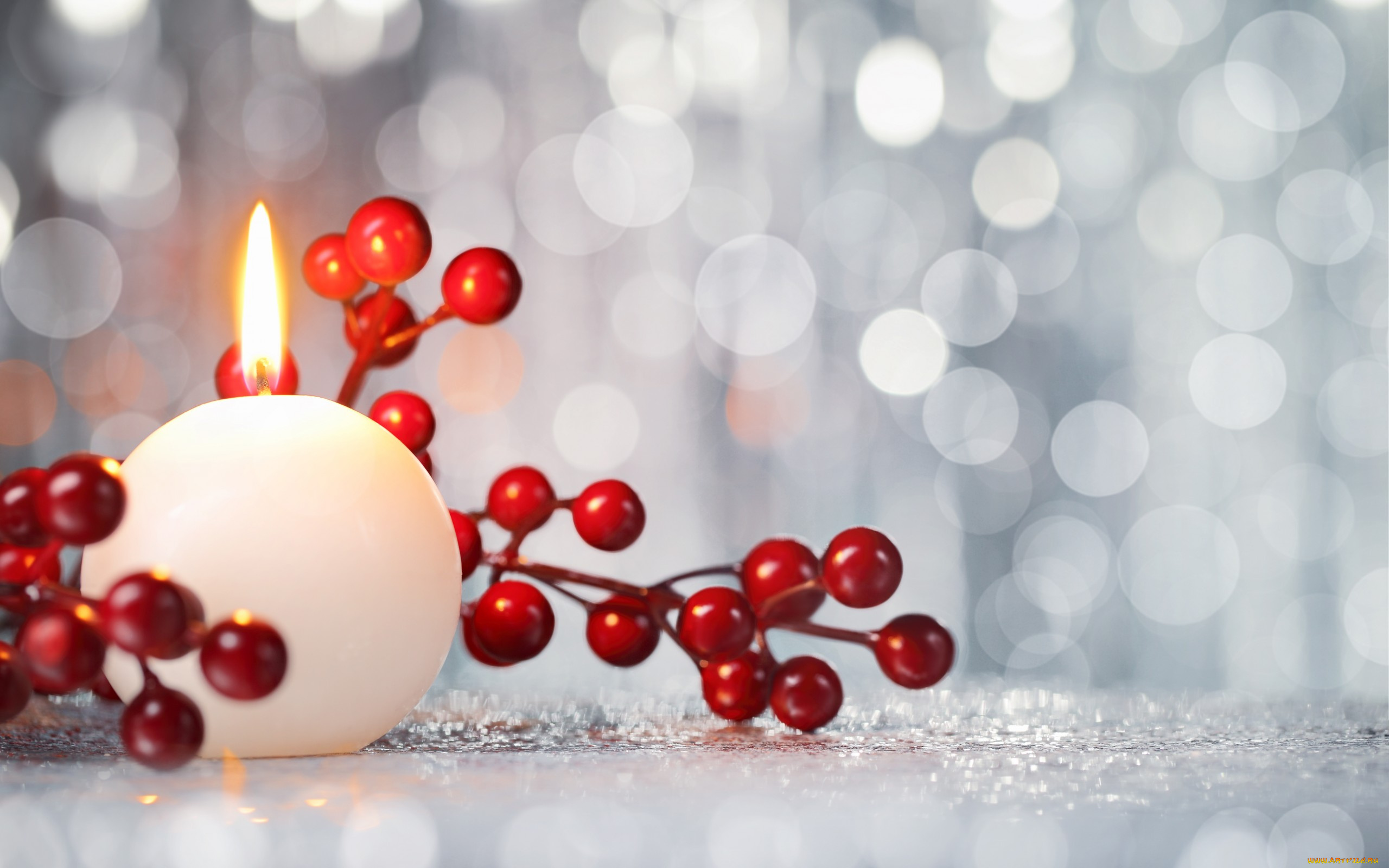 праздничные, новогодние, свечи, свеча, ягоды, новый, год, decoration, christmas, рождество, new, year