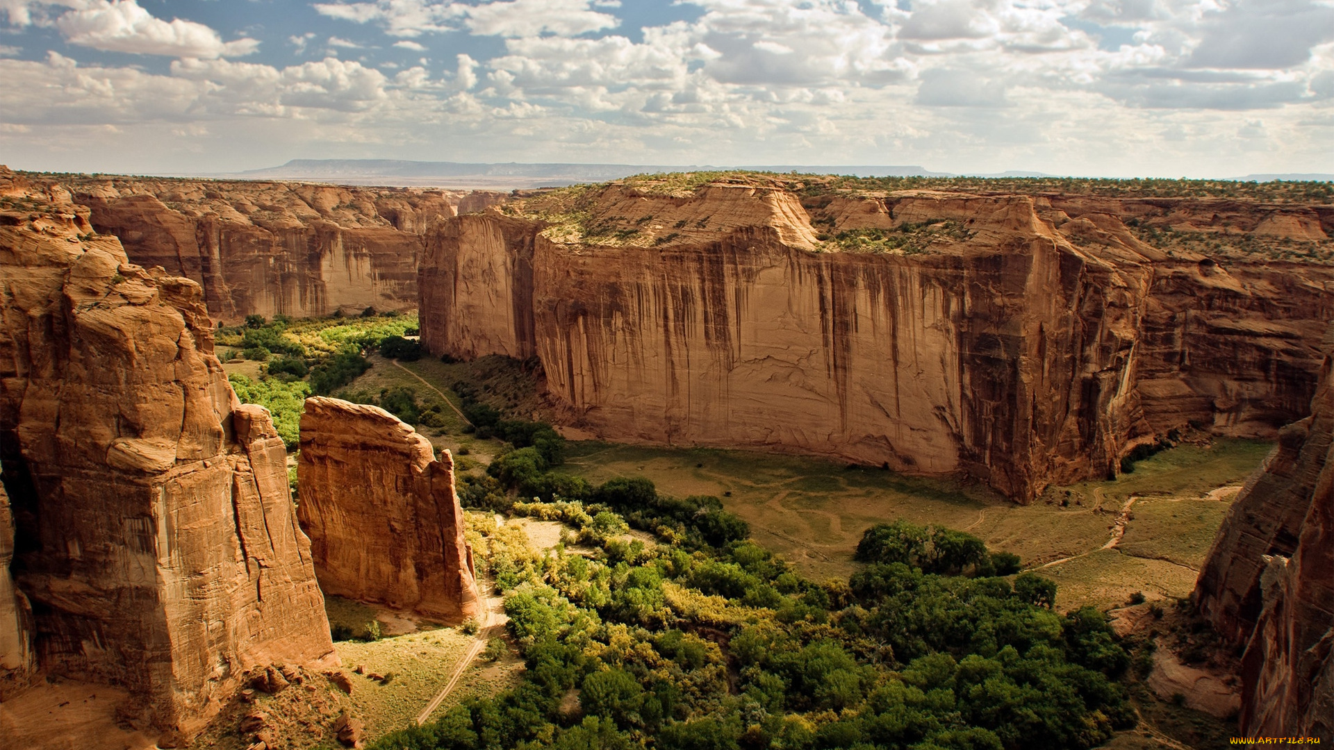 canyon, de, chelly, national, monument, природа, горы, дорога, леса, каньон