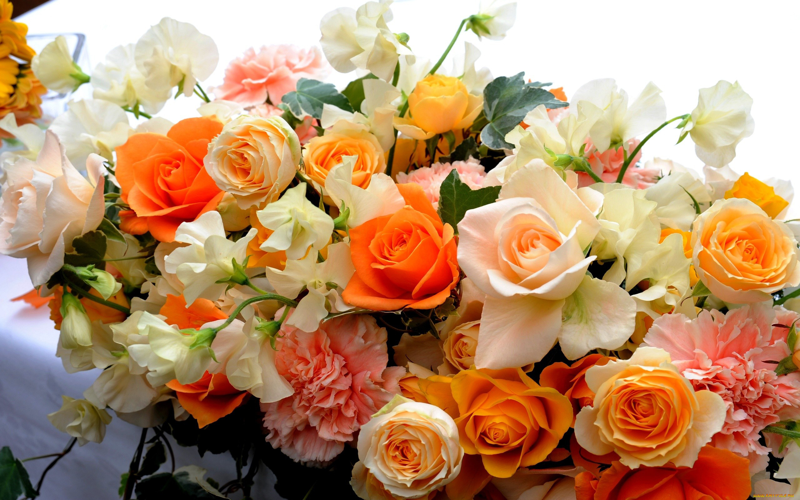 цветы, букеты, композиции, розы, гвоздики, красота