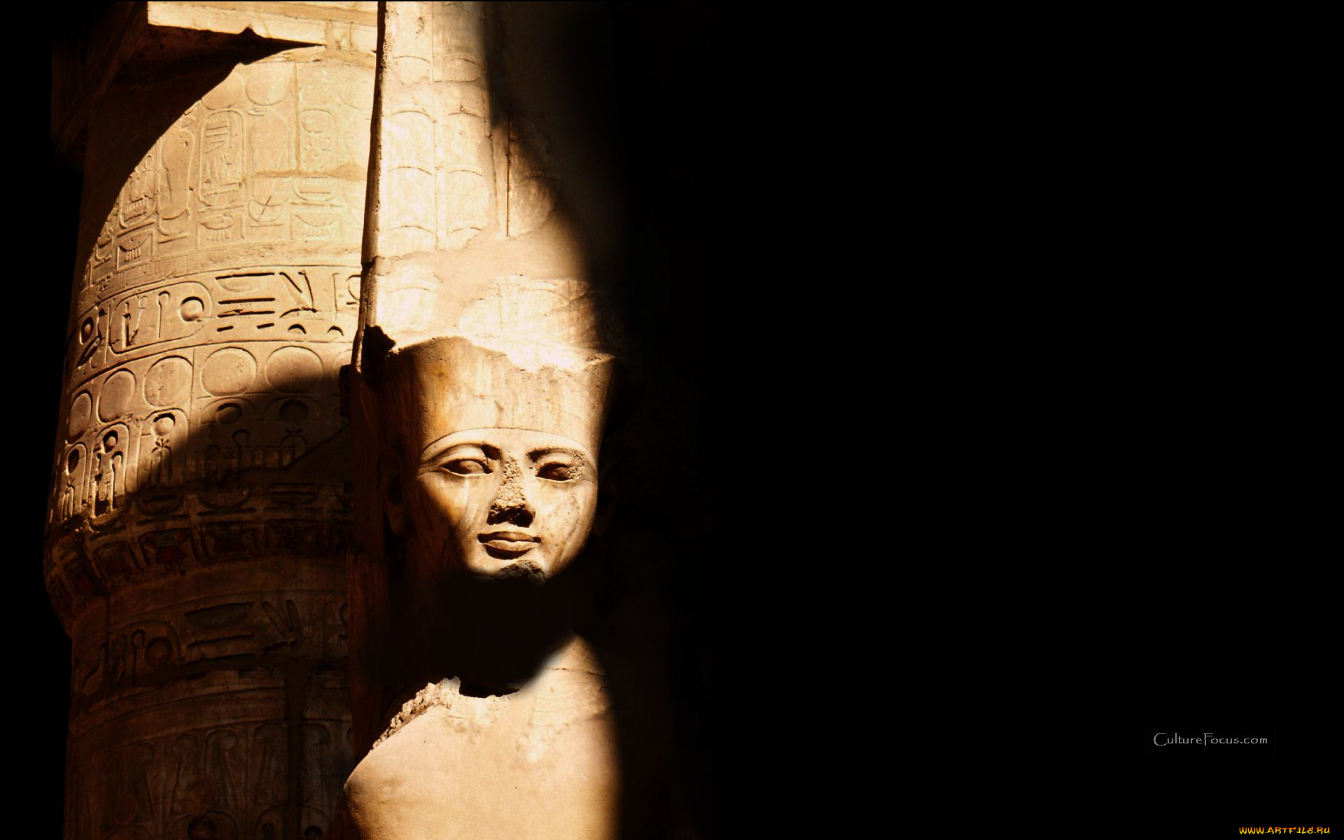 statue, of, amun, at, karnak, разное, рельефы, статуи, музейные, экспонаты