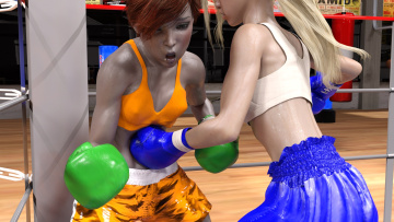 Картинка 3д+графика спорт+ sport ринг фон бокс взгляд девушки