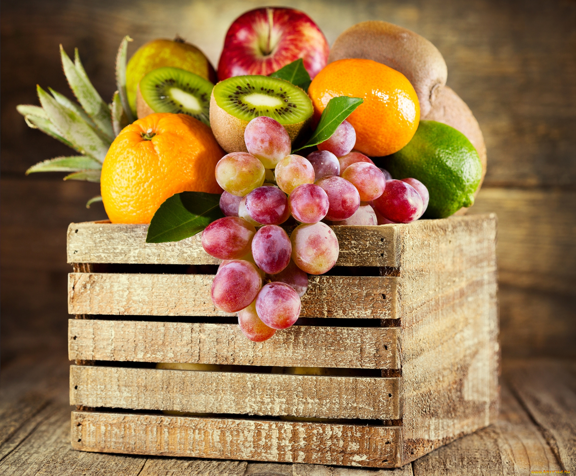 еда, фрукты, , ягоды, плоды, ящик