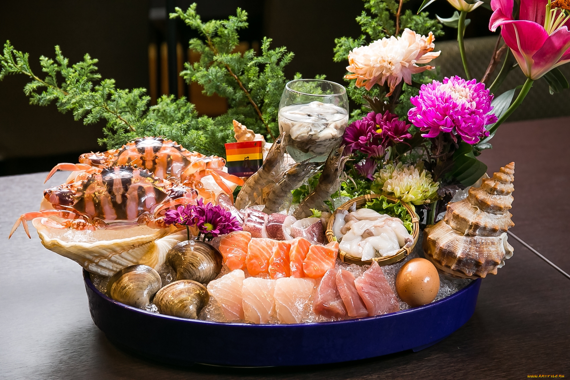 еда, рыба, , морепродукты, , суши, , роллы, сервировка, крабы, дизайн, морепродукты, японская, кухня, цветы, кальмары, мидии, креветки, лосось, моллюски, ракушка