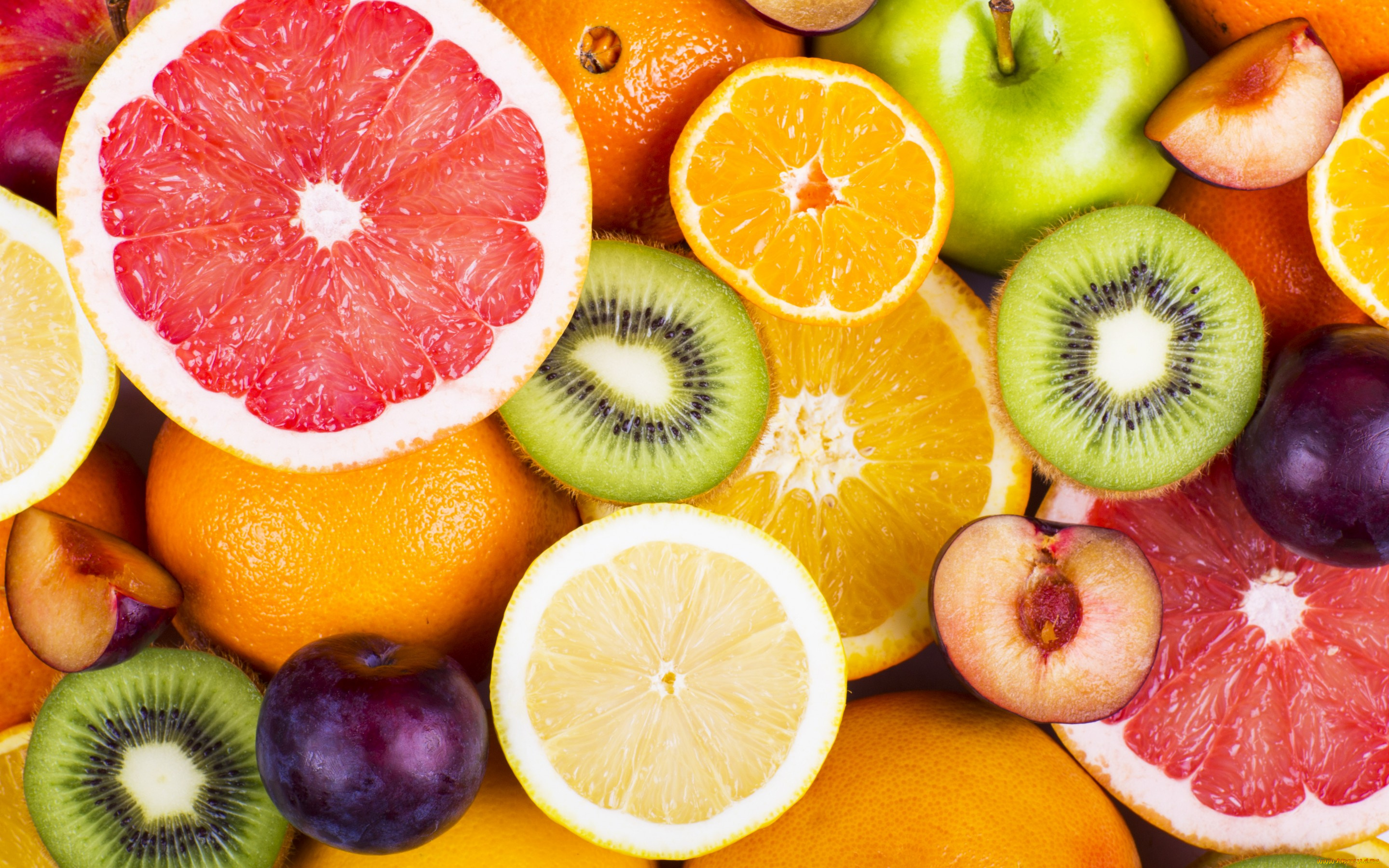 еда, цитрусы, fruits, fresh, яблоки, грейпфрут, киви, апельсины, фрукты, berries