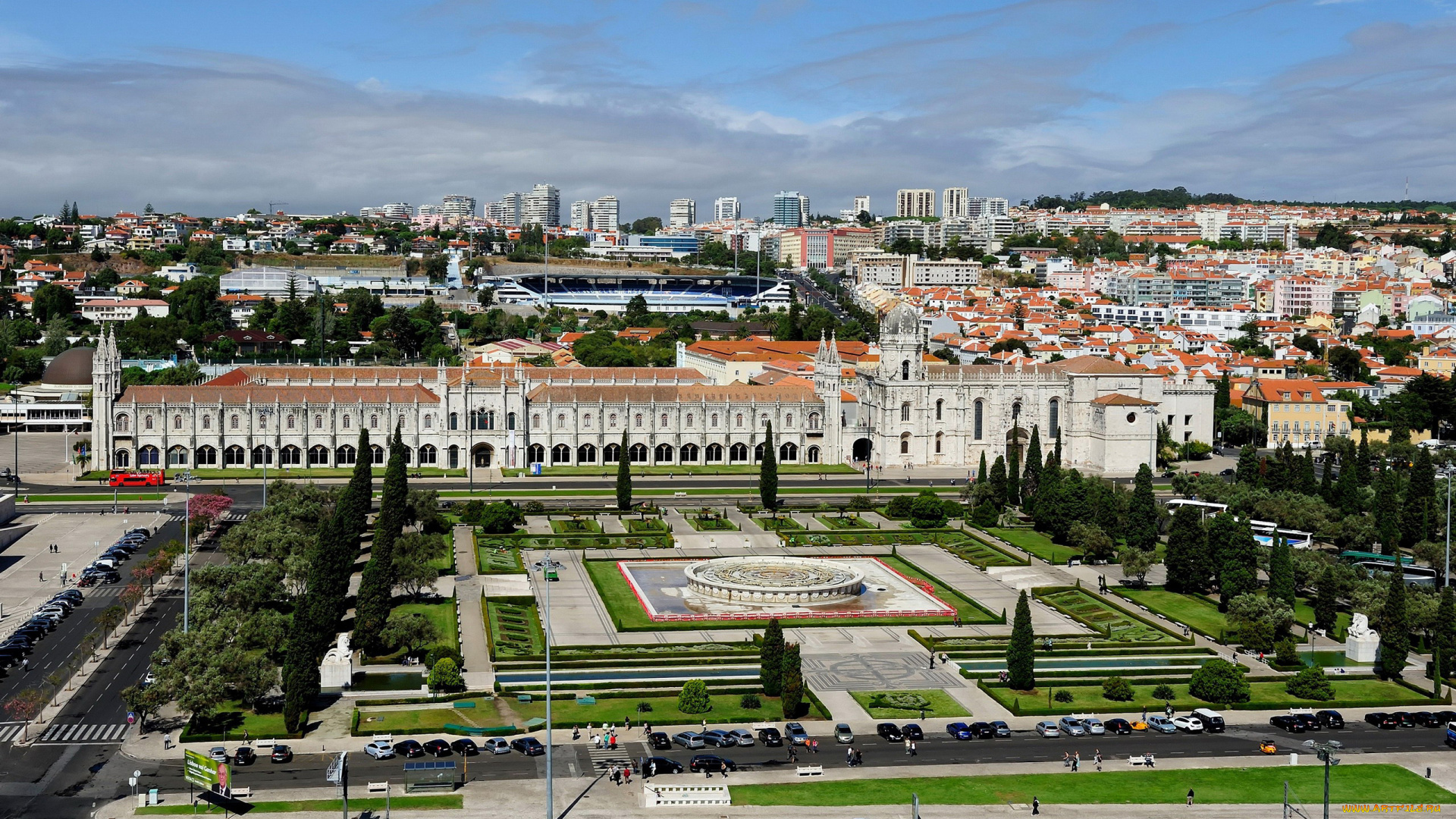 города, лиссабон, , португалия, панорама, сквер