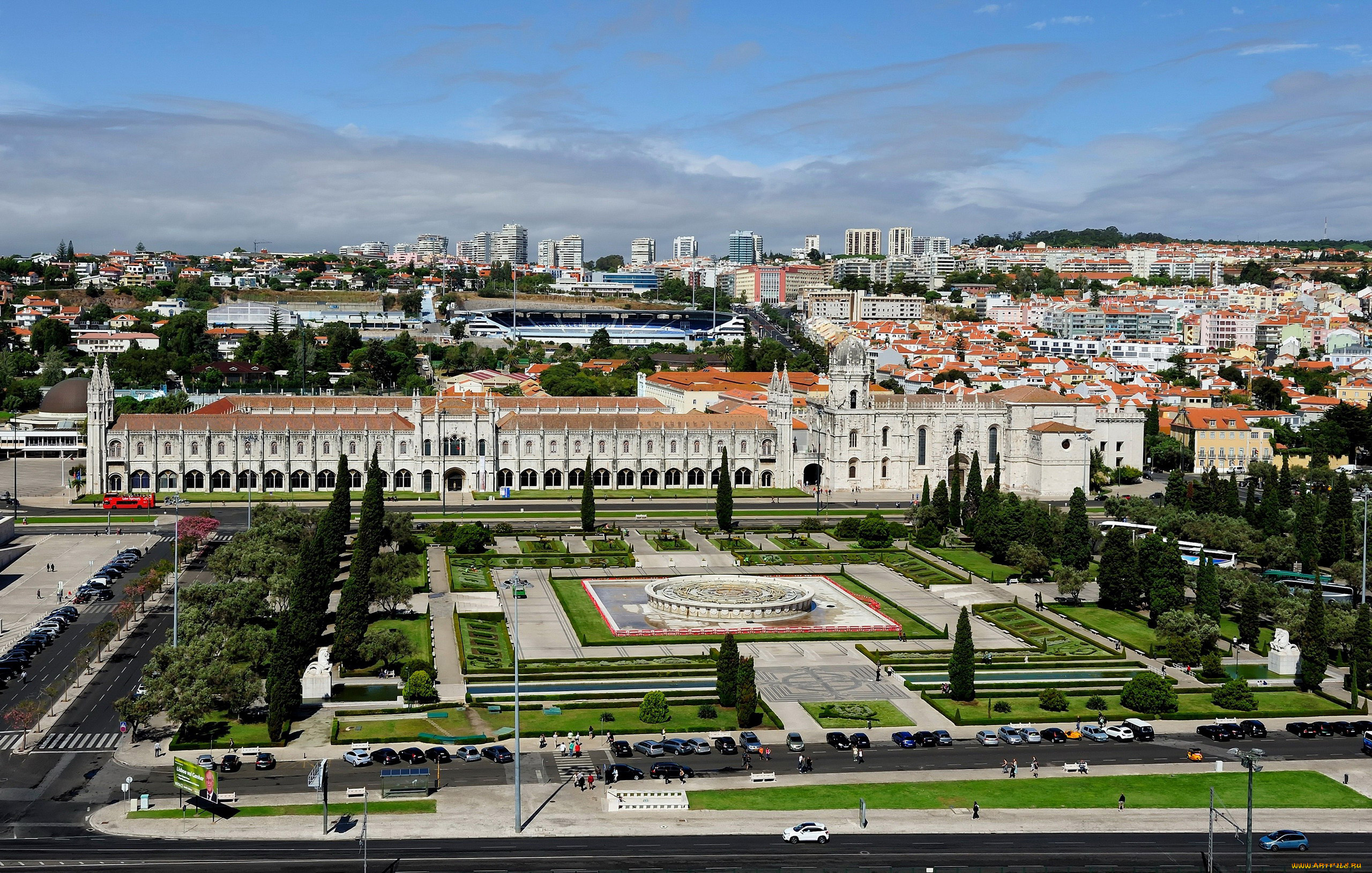города, лиссабон, , португалия, панорама, сквер