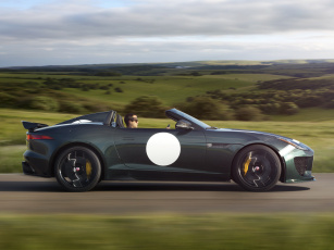 обоя автомобили, jaguar, 2014г, project, 7, f-type, зеленый