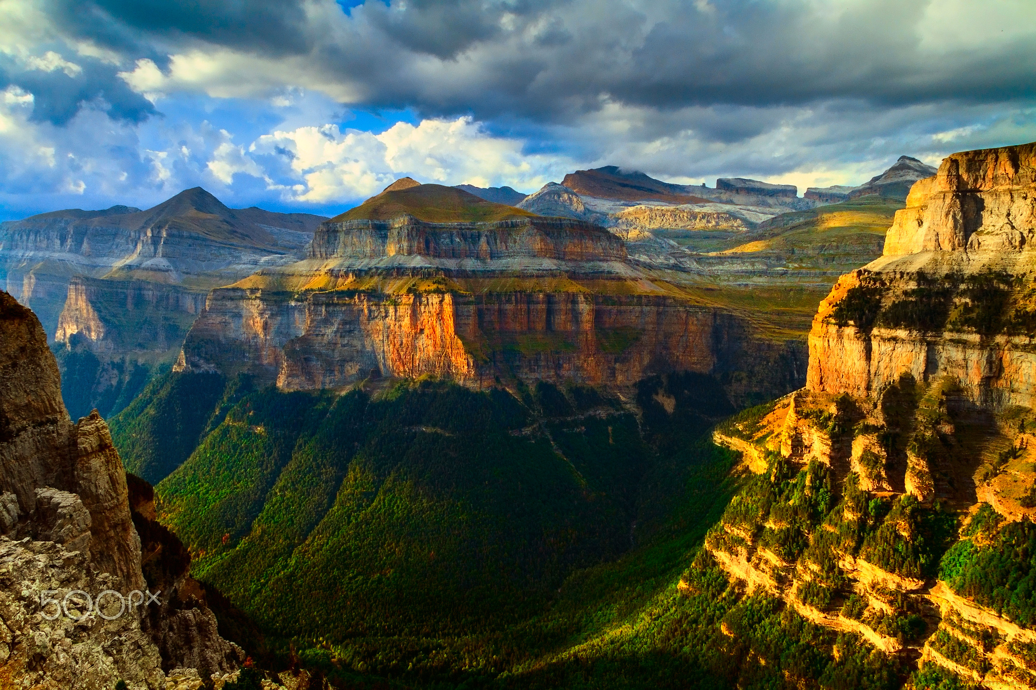 природа, горы, каньон, скалы, свет