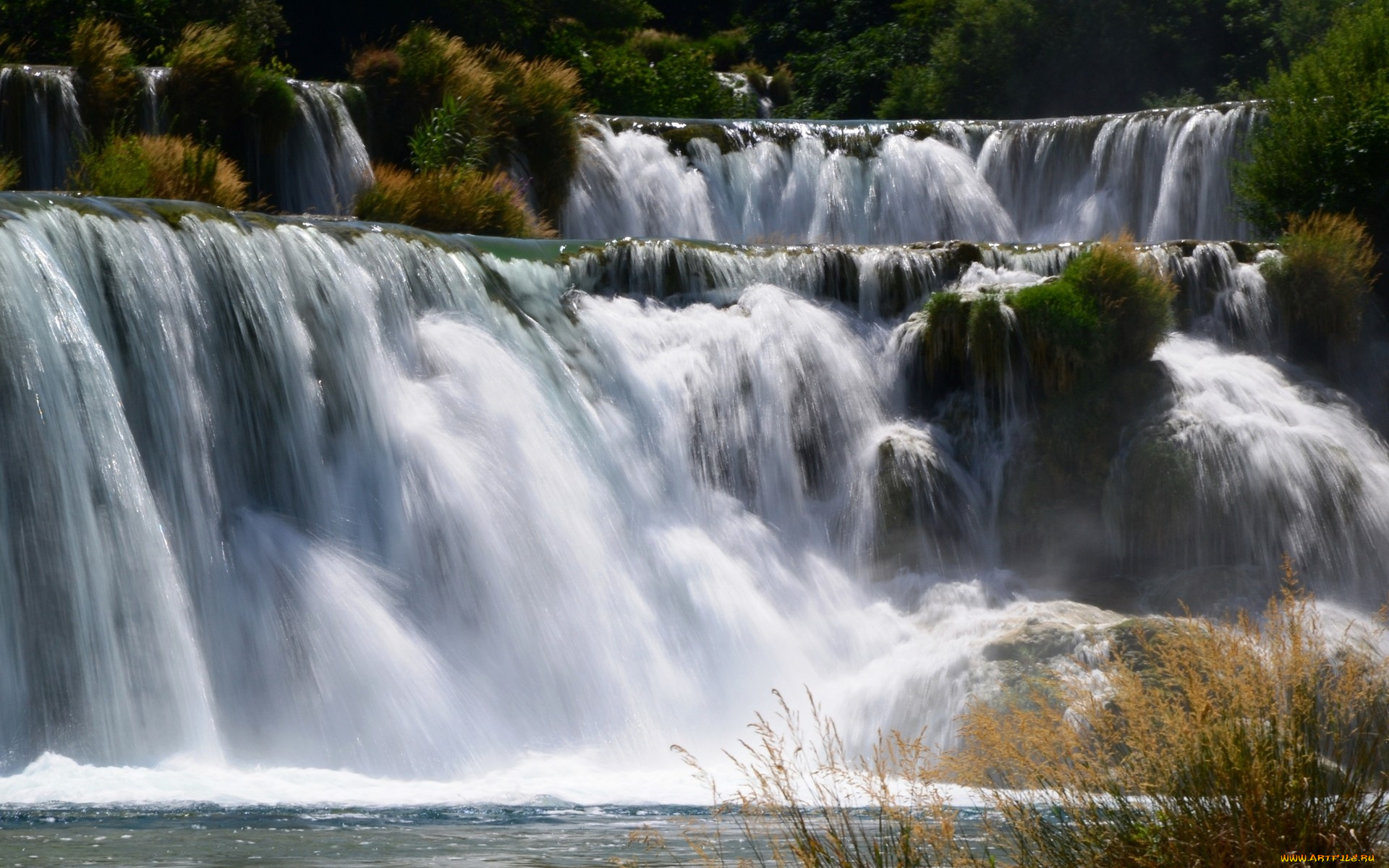 природа, водопады, потоки, вода