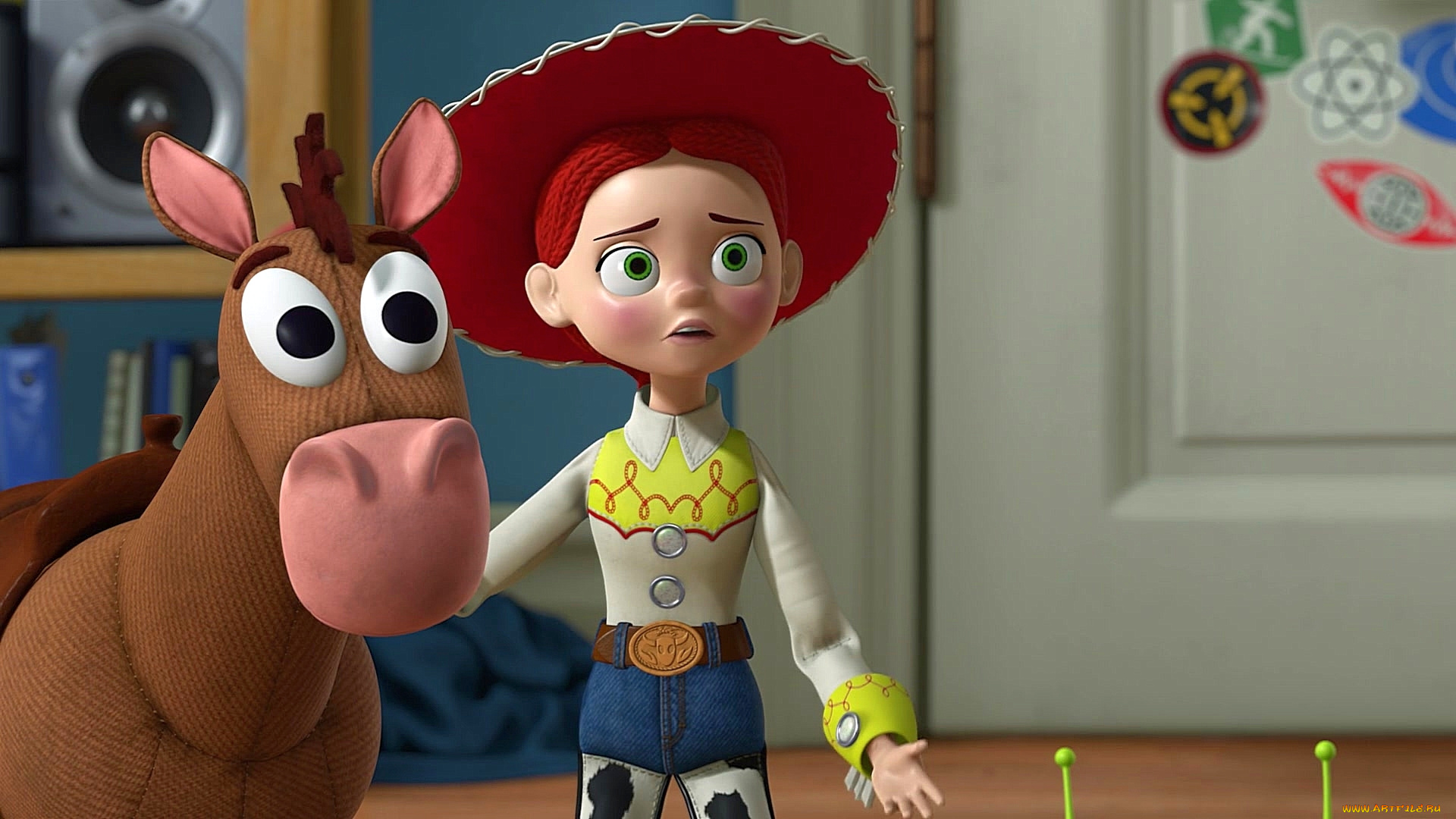 мультфильмы, toy, story, 3, шляпа, лошадь, взгляд, девушка