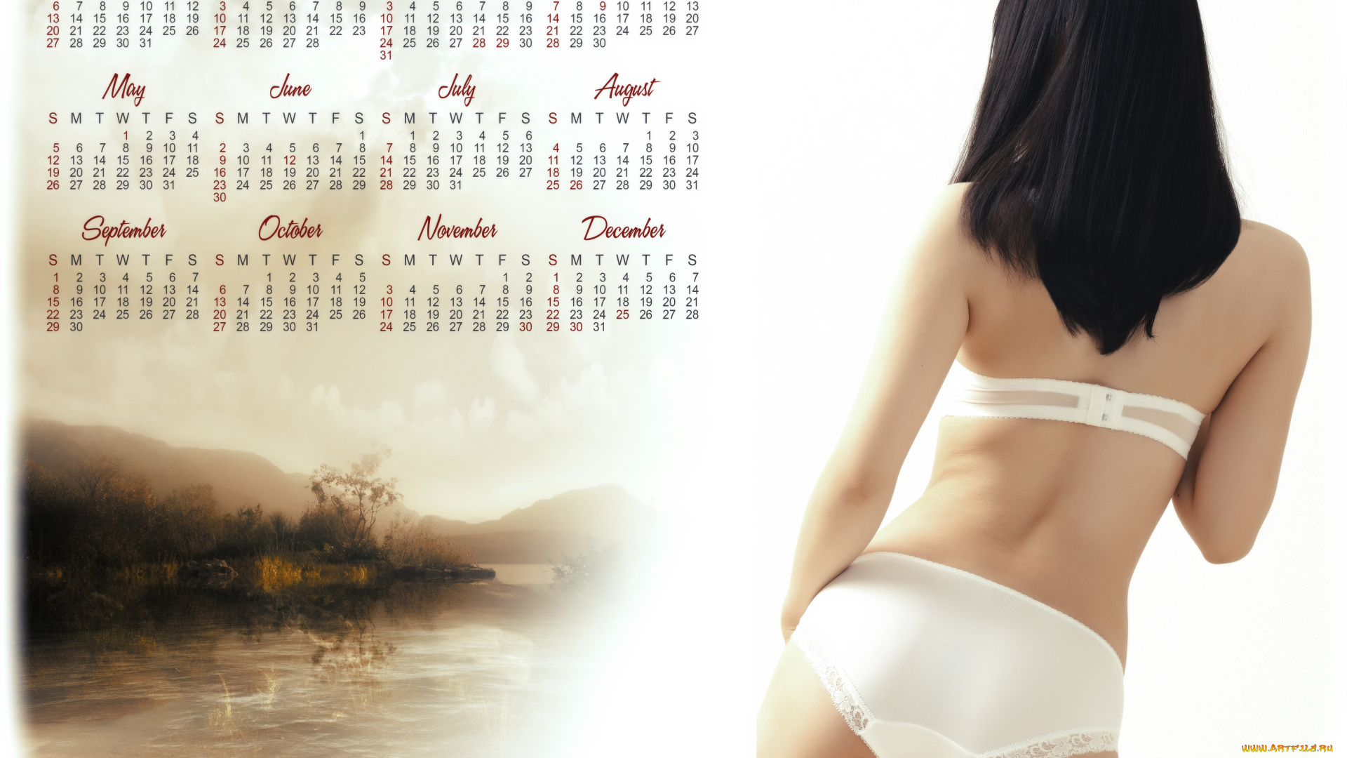календари, девушки, белье