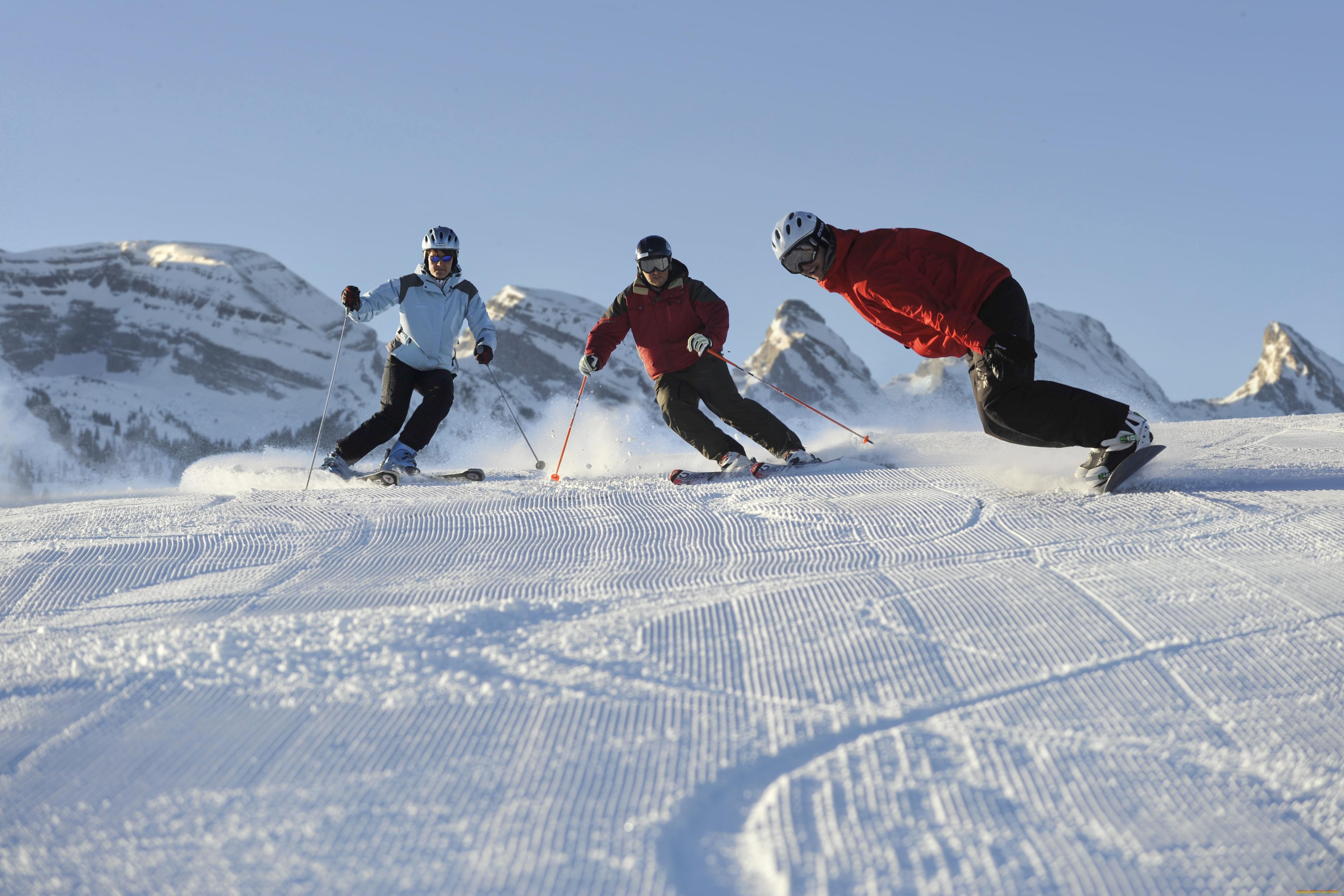 спорт, лыжный, снег, спуск