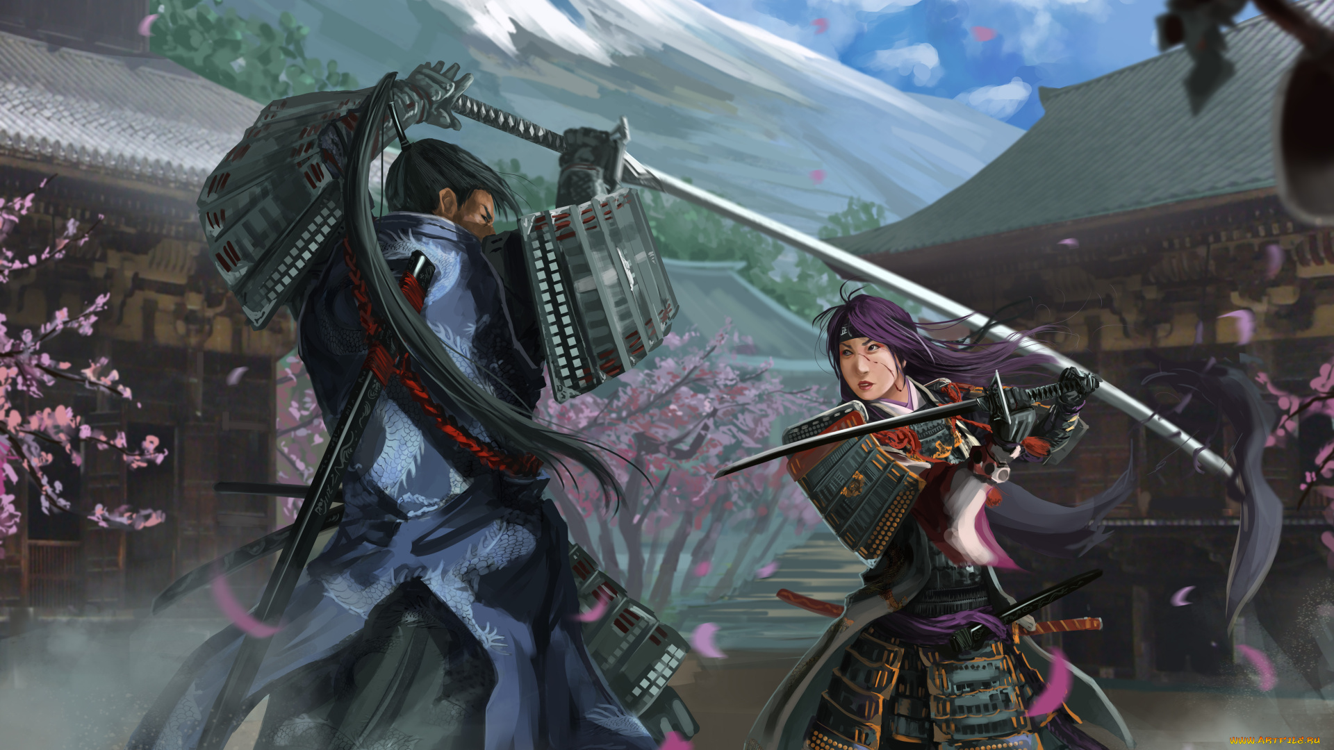 самураи, фэнтези, люди, сражение, мечи