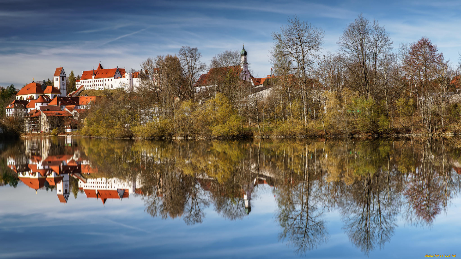 города, -, пейзажи, восточный, альгой, фюссен, city, fuessen, bavaria, бавария