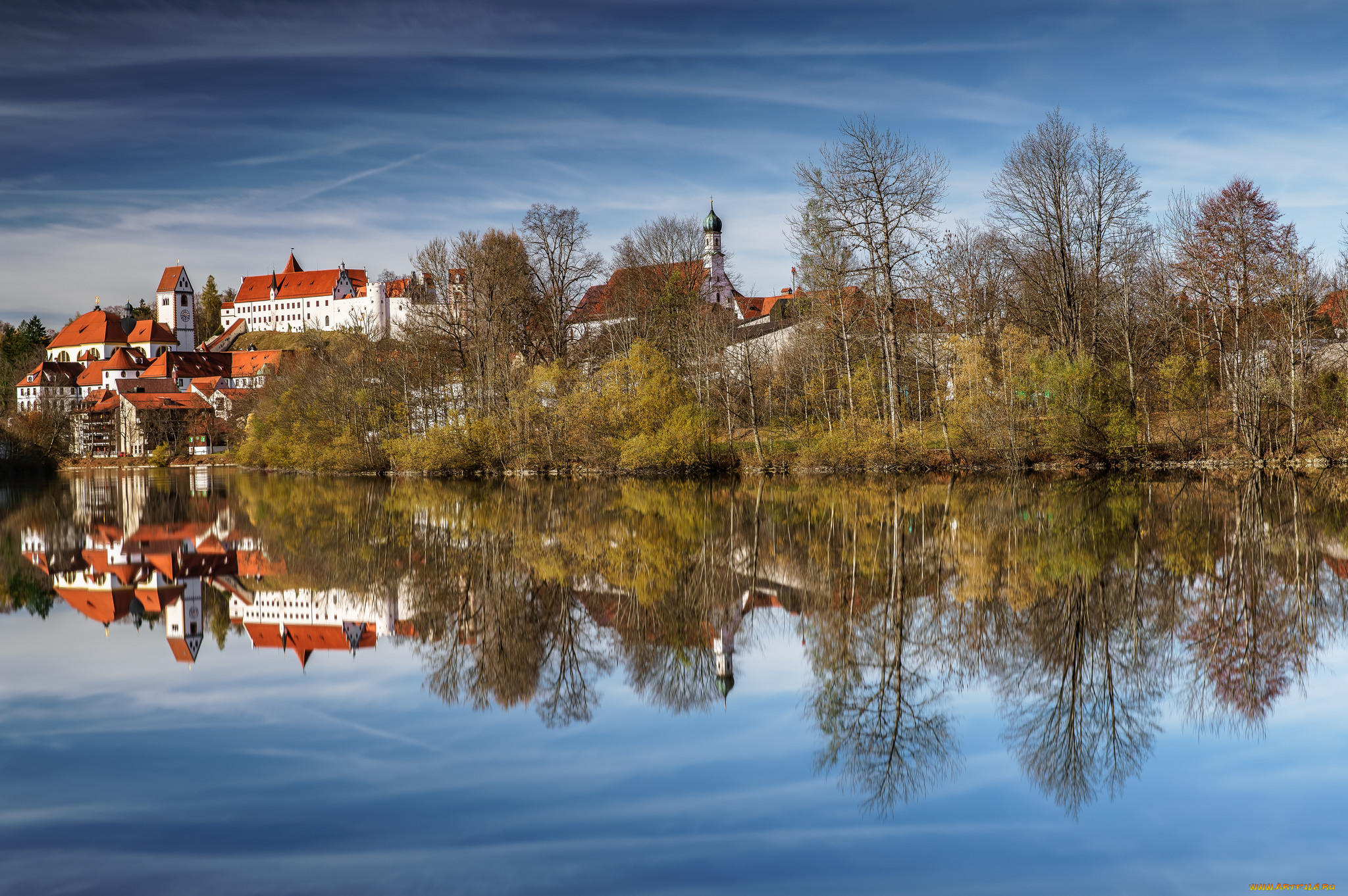 города, -, пейзажи, восточный, альгой, фюссен, city, fuessen, bavaria, бавария