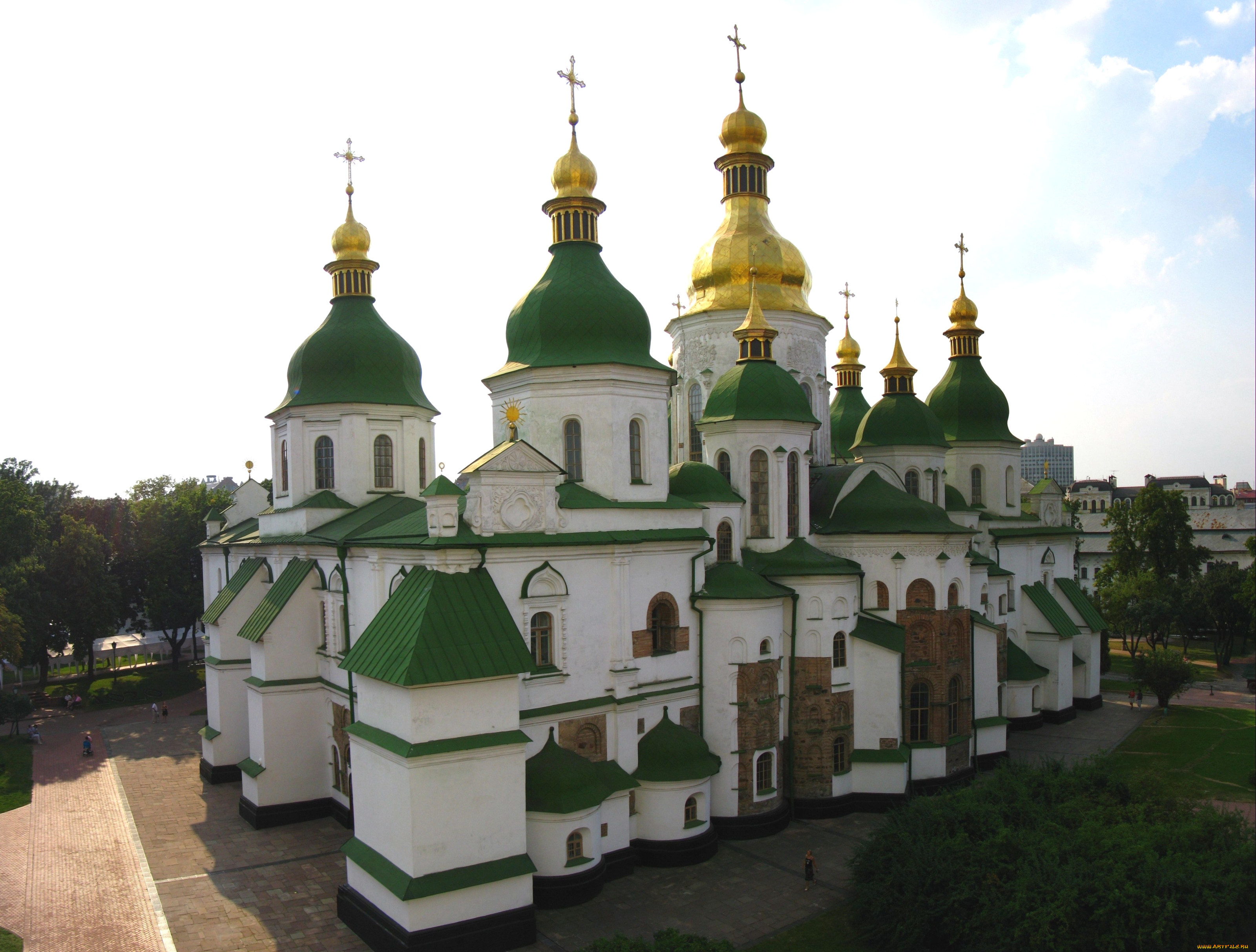 софиевский, собор, города, киев, украина, купола, древний