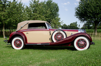обоя mercedes 500 k cabriolet c 1935, автомобили, выставки и уличные фото, выставка, автошоу, ретро, история
