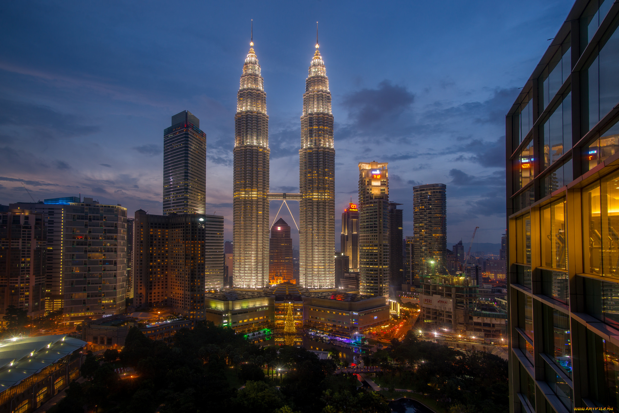 города, куала-лумпур, , малайзия, башни, панорама