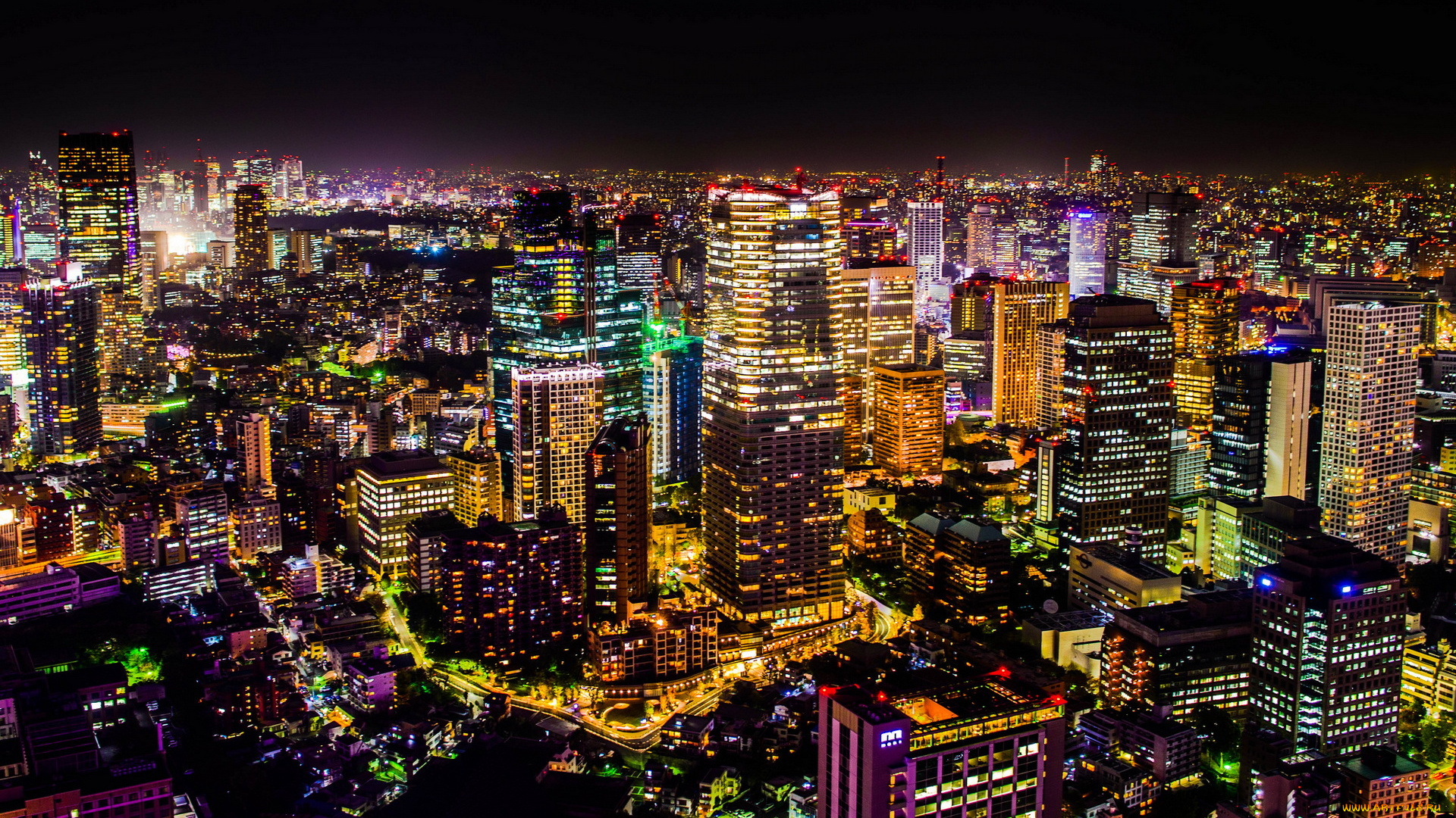 токио, Япония, города, токио, , городской, пейзаж, панорама, освещение, современные, здания, ночные, пейзажи, япония