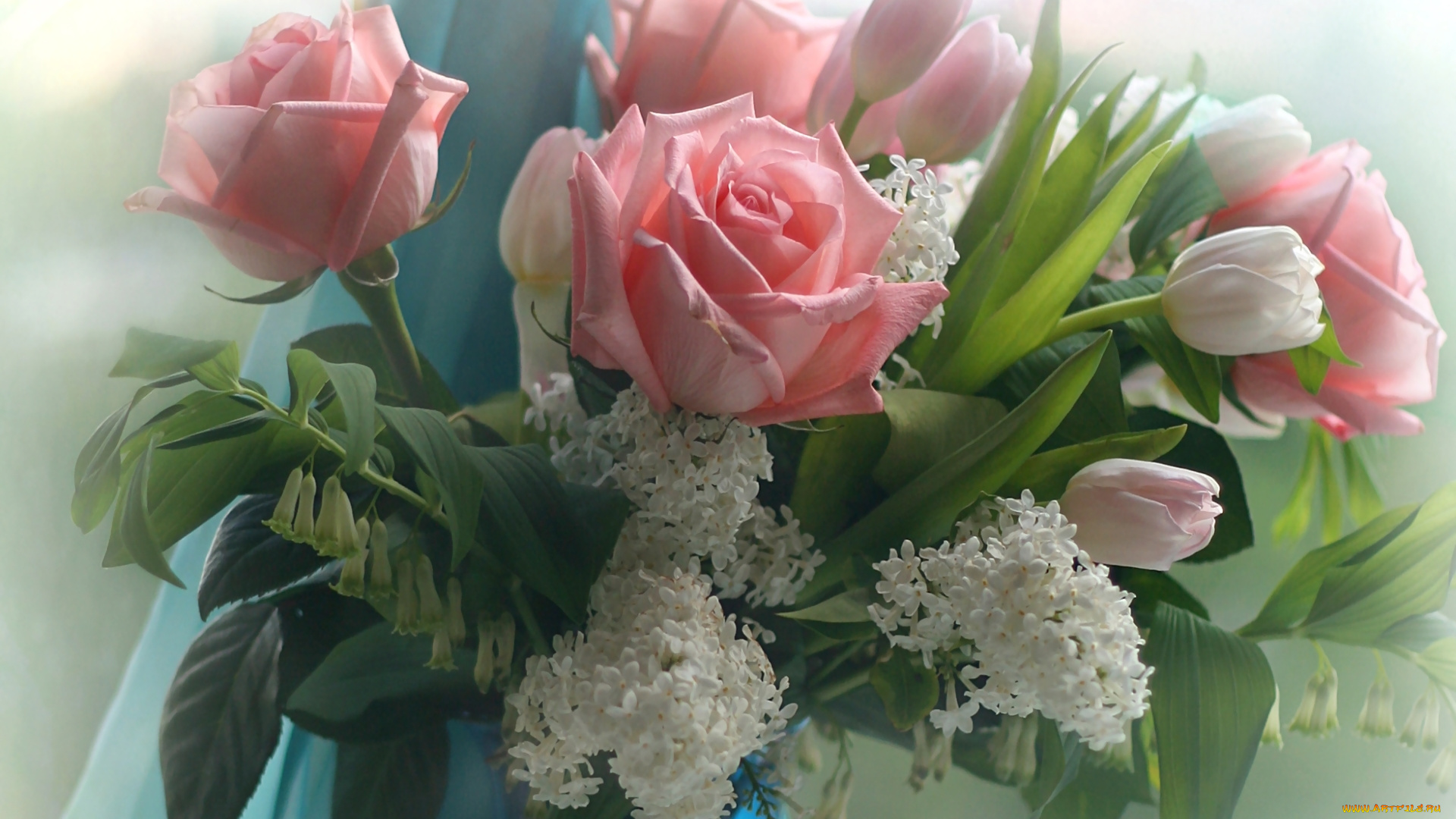 цветы, букеты, , композиции, сирень, тюльпан, роза