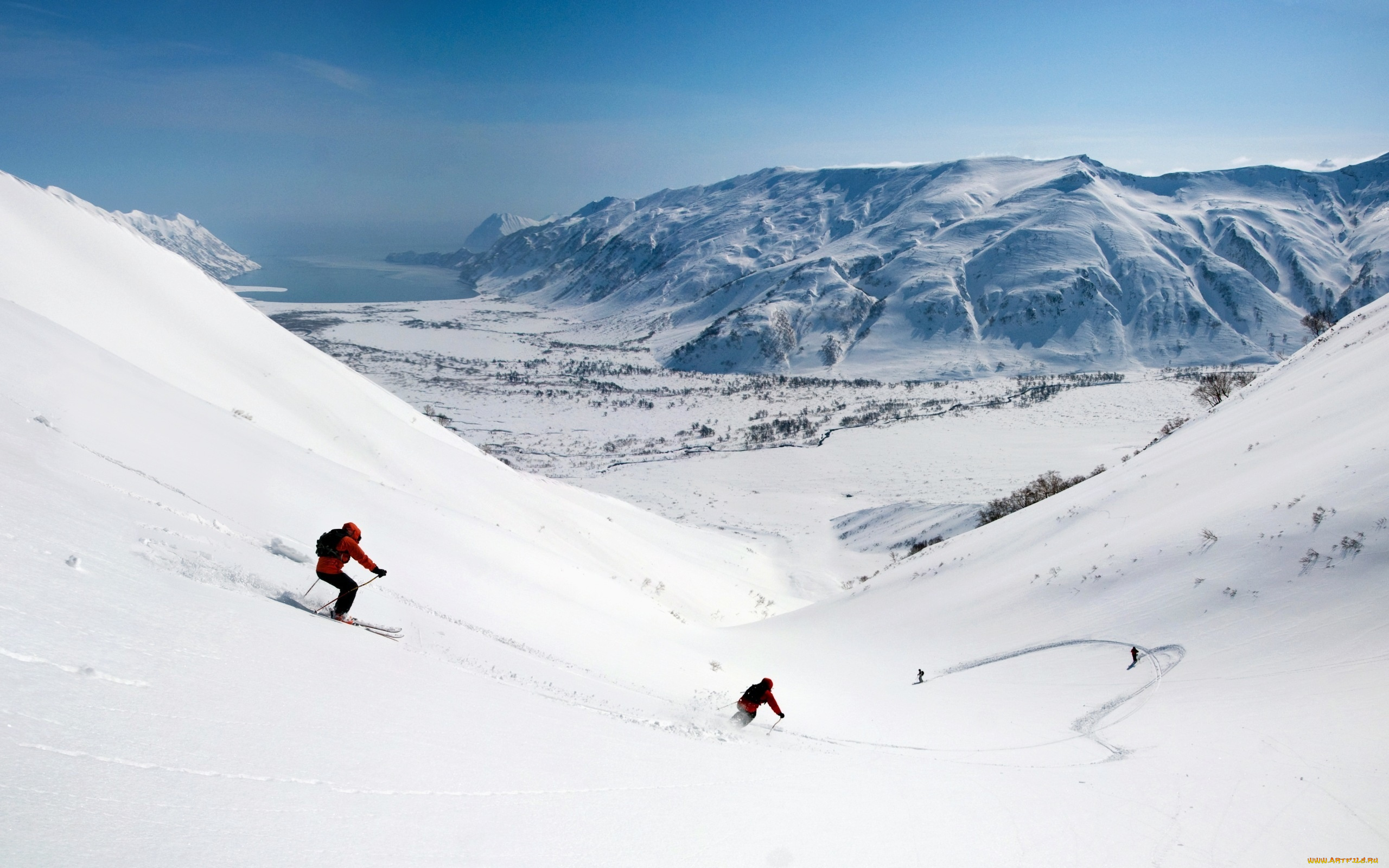 спорт, лыжный, снежные, холмы, спуск, склоны, снег, горы, долина, скорость, лыжи, лыжники