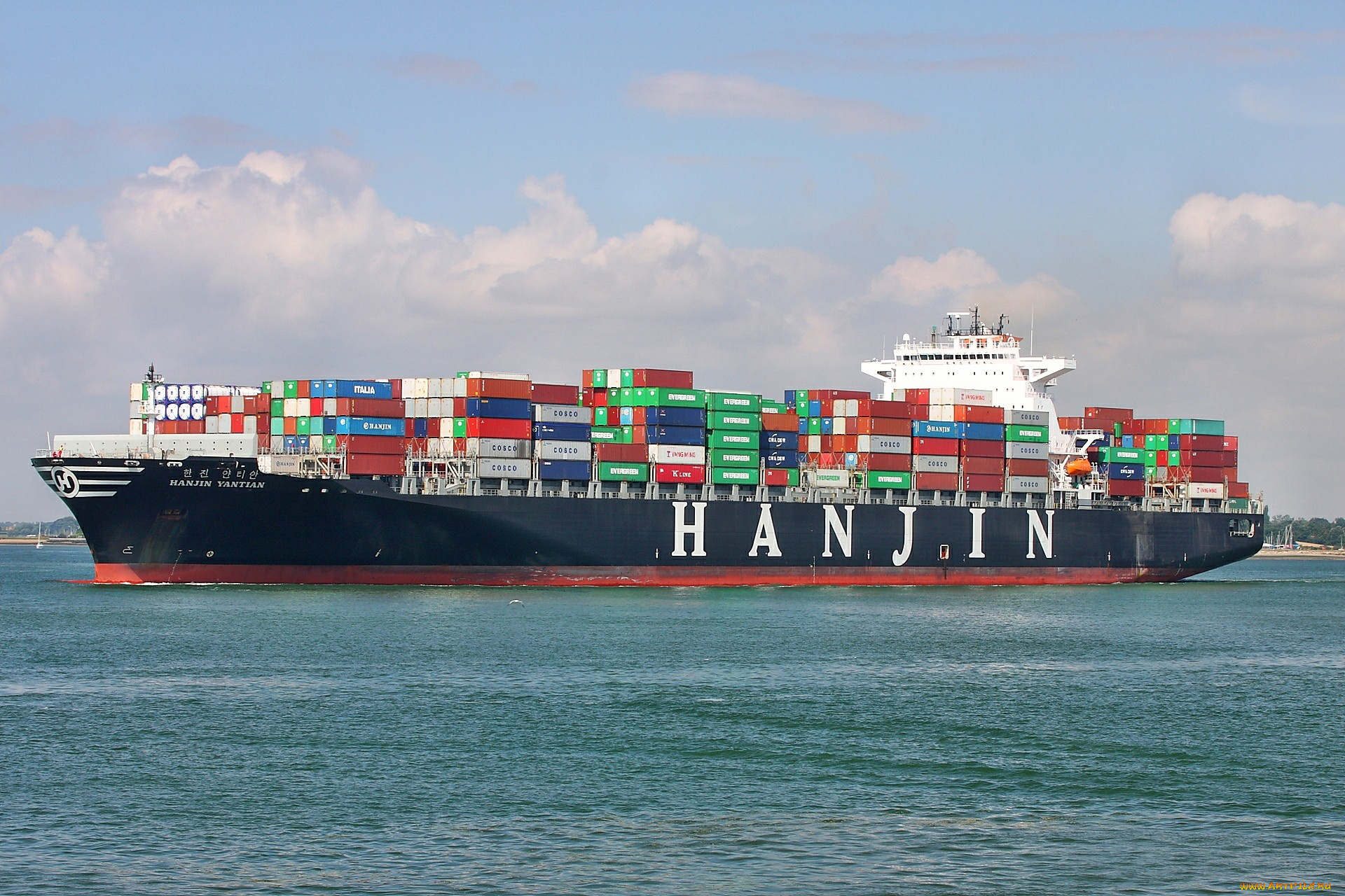 hanjin, yantian, корабли, грузовые, суда, контейнеровоз