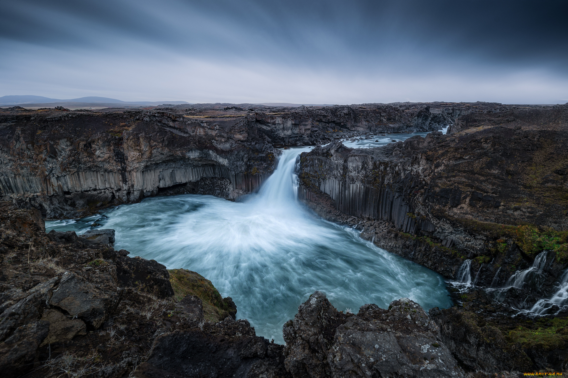 природа, водопады, aldeyjarfoss, водопад, skjalfandafljot, река, скалы, исландия