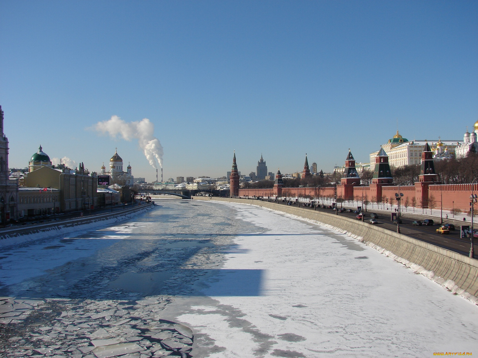 кремлевская, набережная, города, москва, россия