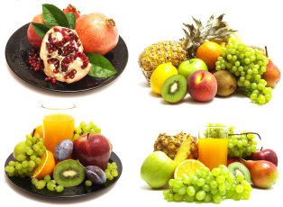 обоя еда, фрукты, ягоды, гранат, сок, ананас, груши