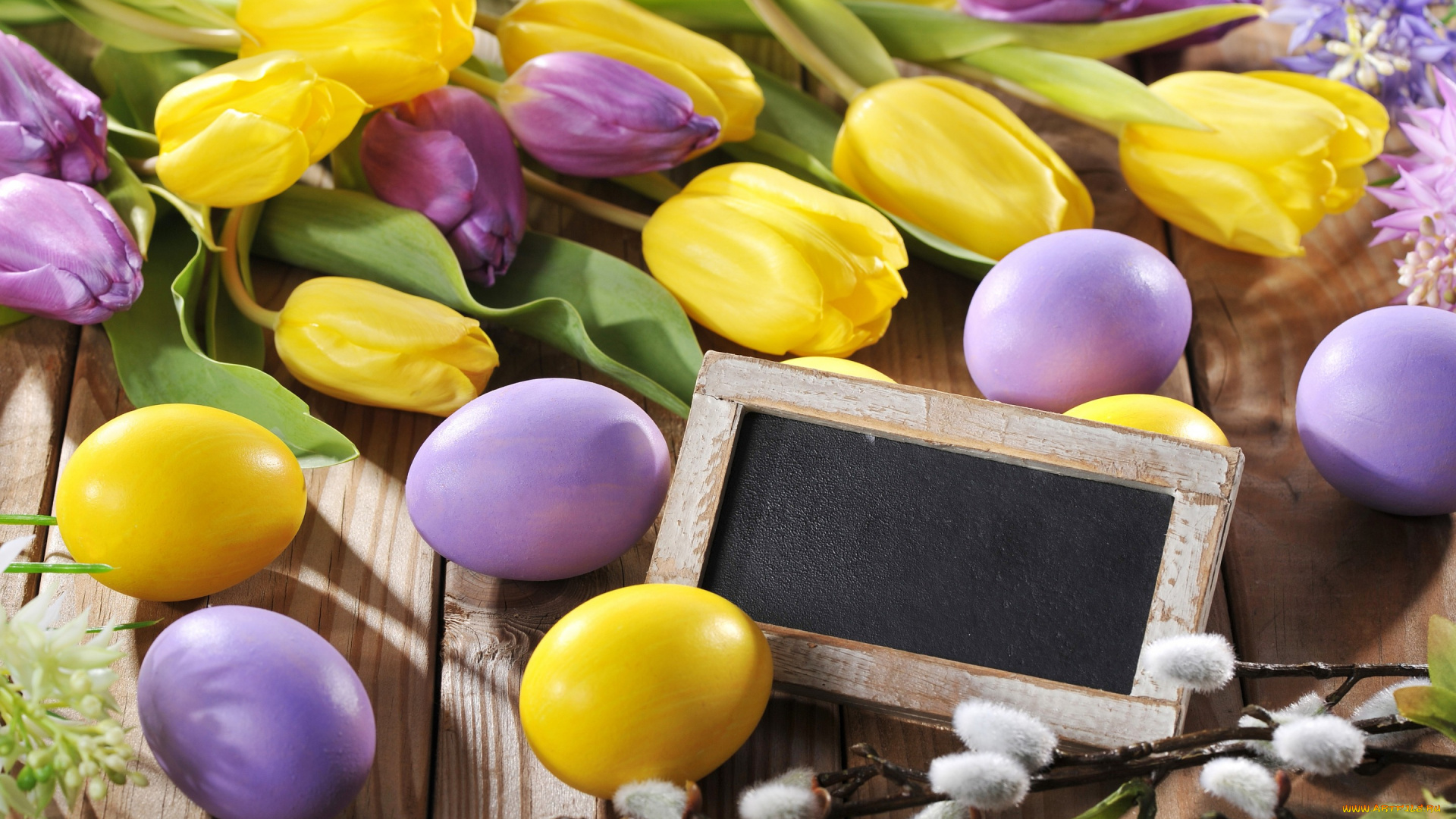 праздничные, пасха, spring, flowers, eggs, easter, тюльпаны, цветы, яйца