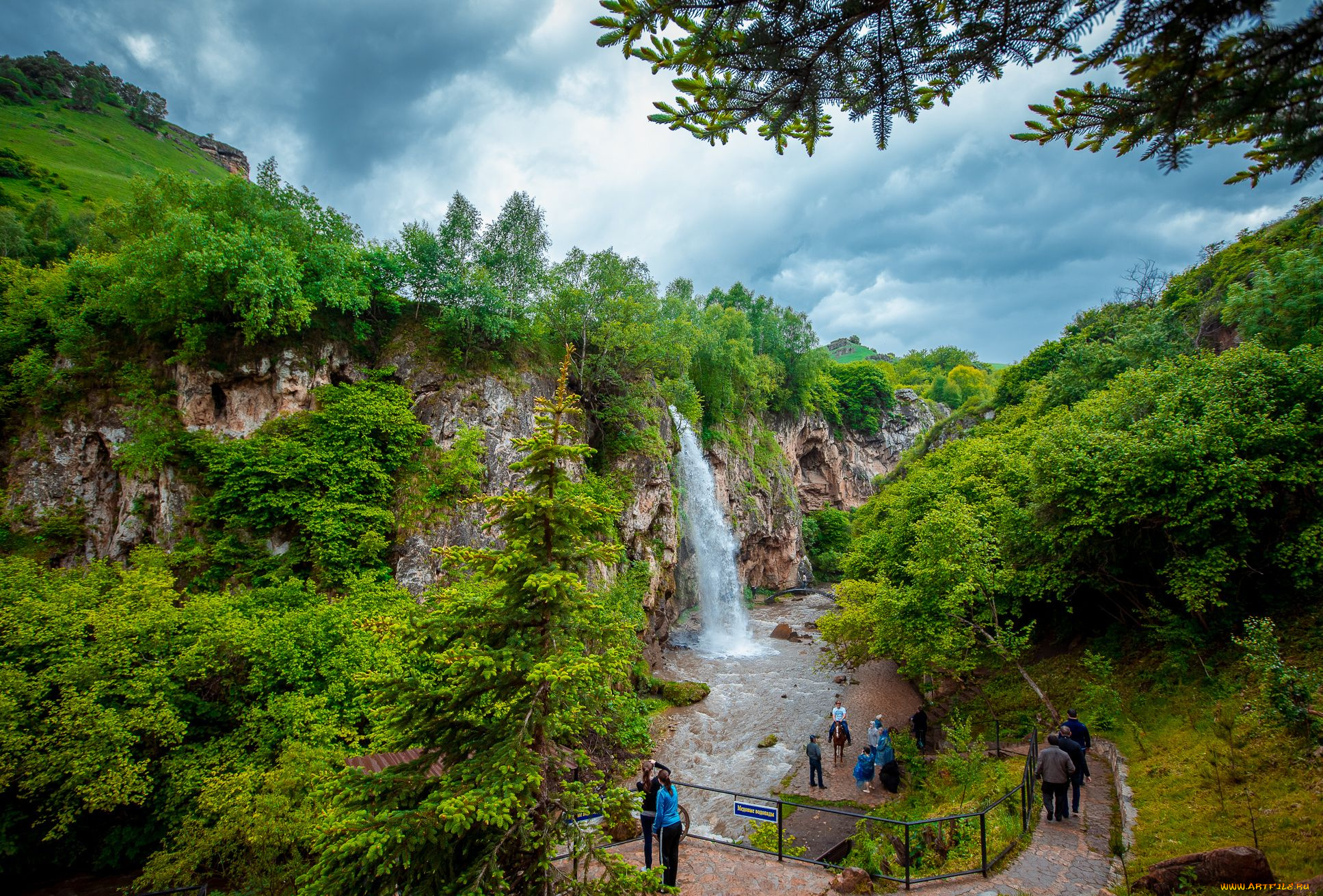 медовые, водопады, природа, водопады, карачаево-Черкесия, кавказ, медовые