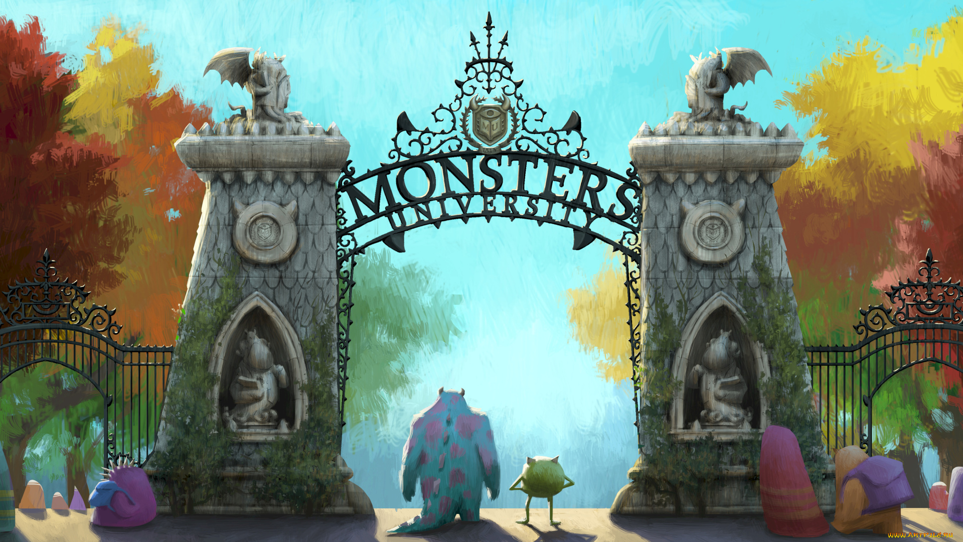 monsters, university, мультфильмы, университет, монстров