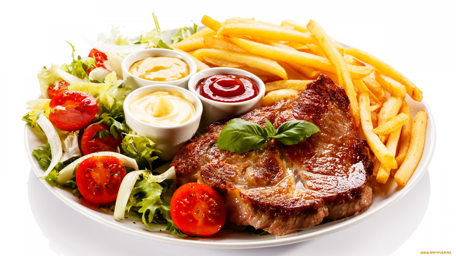 еда, мясные, блюда, мясо, картофель, steak, sauce, meat, tomato, кетчуп, соус, помидоры, стейк