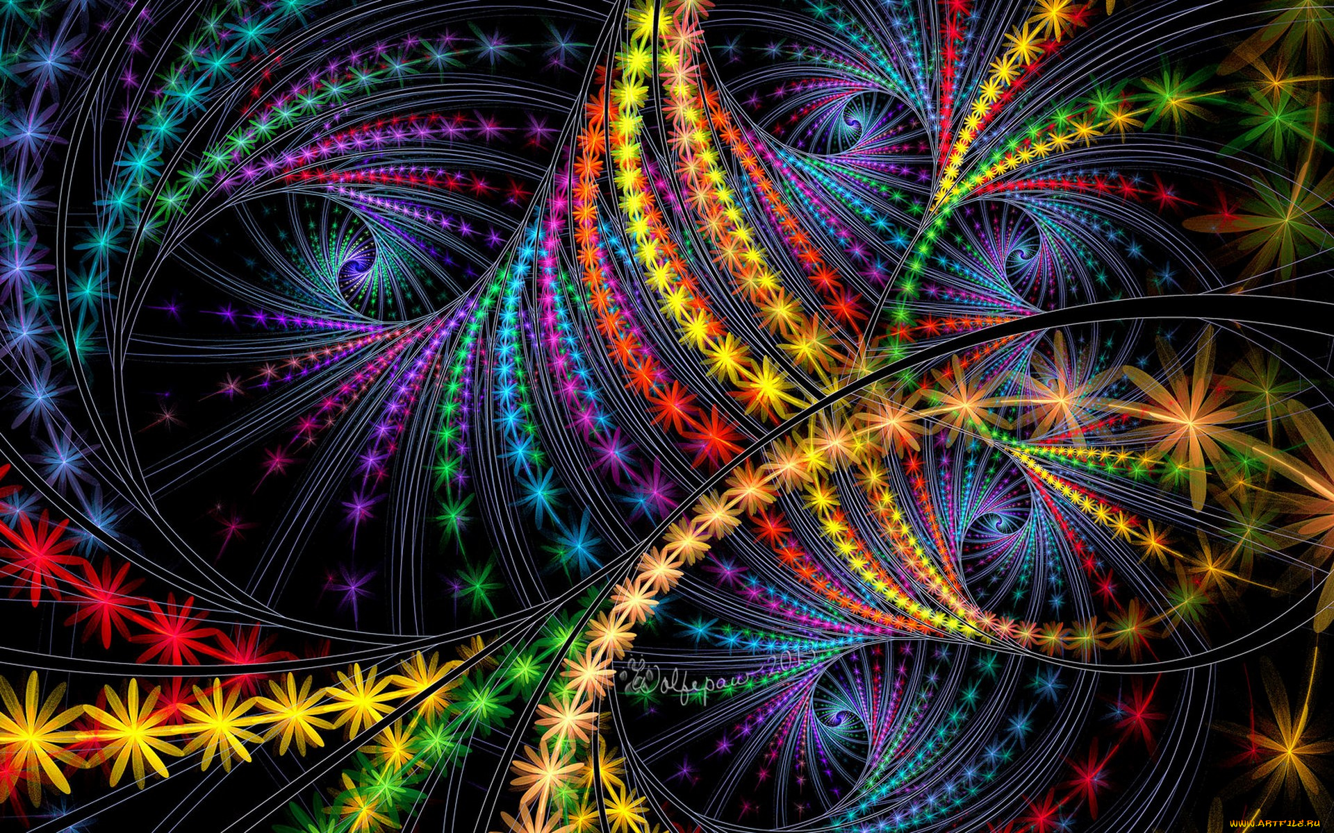 3д, графика, fractal, фракталы, цвета, узор