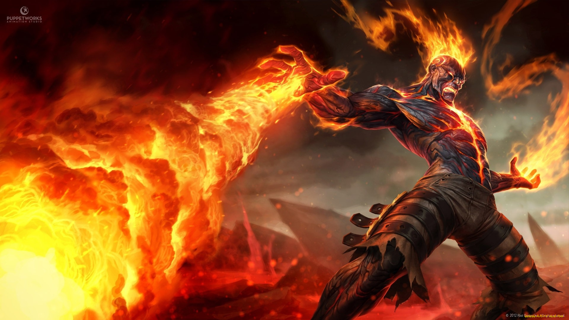 league, of, legends, видео, игры, brand, artwork, volcanoes, men, fantasy, art, lava