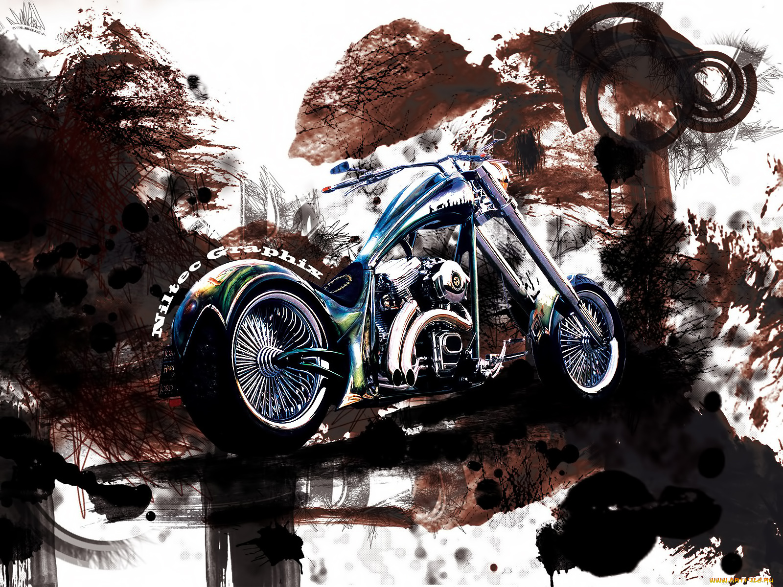 мотоциклы, рисованные