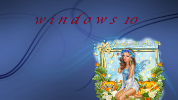 Картинка компьютеры windows++10 взгляд логотип фон девушка