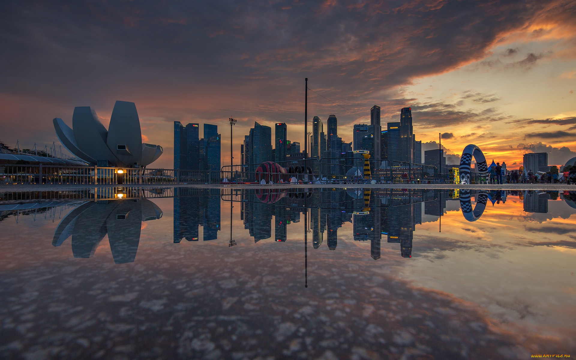 города, сингапур, , сингапур, cингапур, вечер, закат, небоскребы, панорама, современная, архитектура, городской, вид