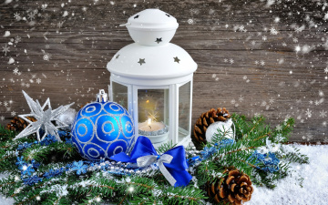 Картинка праздничные -+разное+ новый+год композиция декорация украшения снежинки шарики мишура фонарь еловые ветки