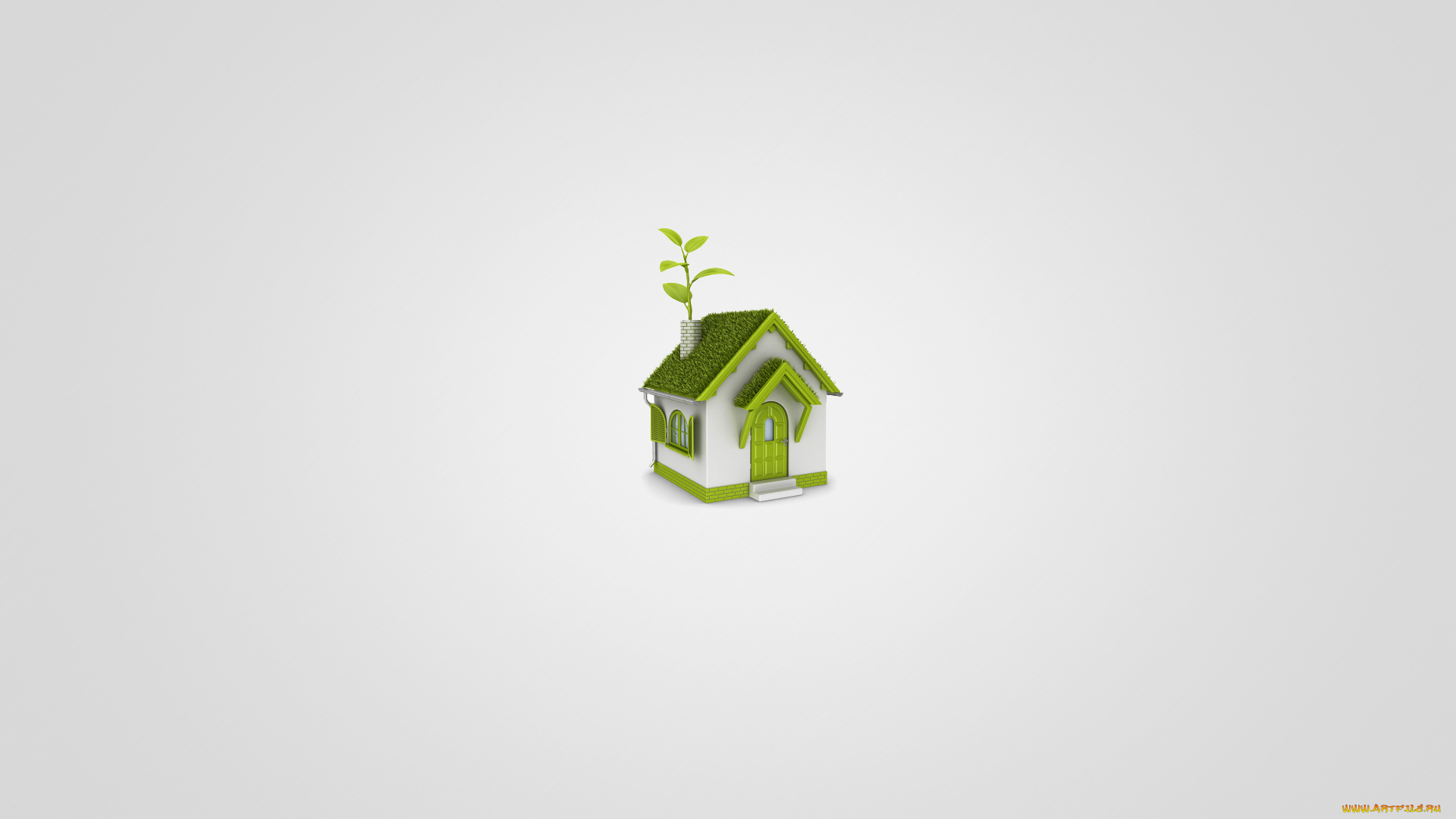 рисованные, минимализм, трава, белый, светлый, фон, зеленый, дом, листья, домик