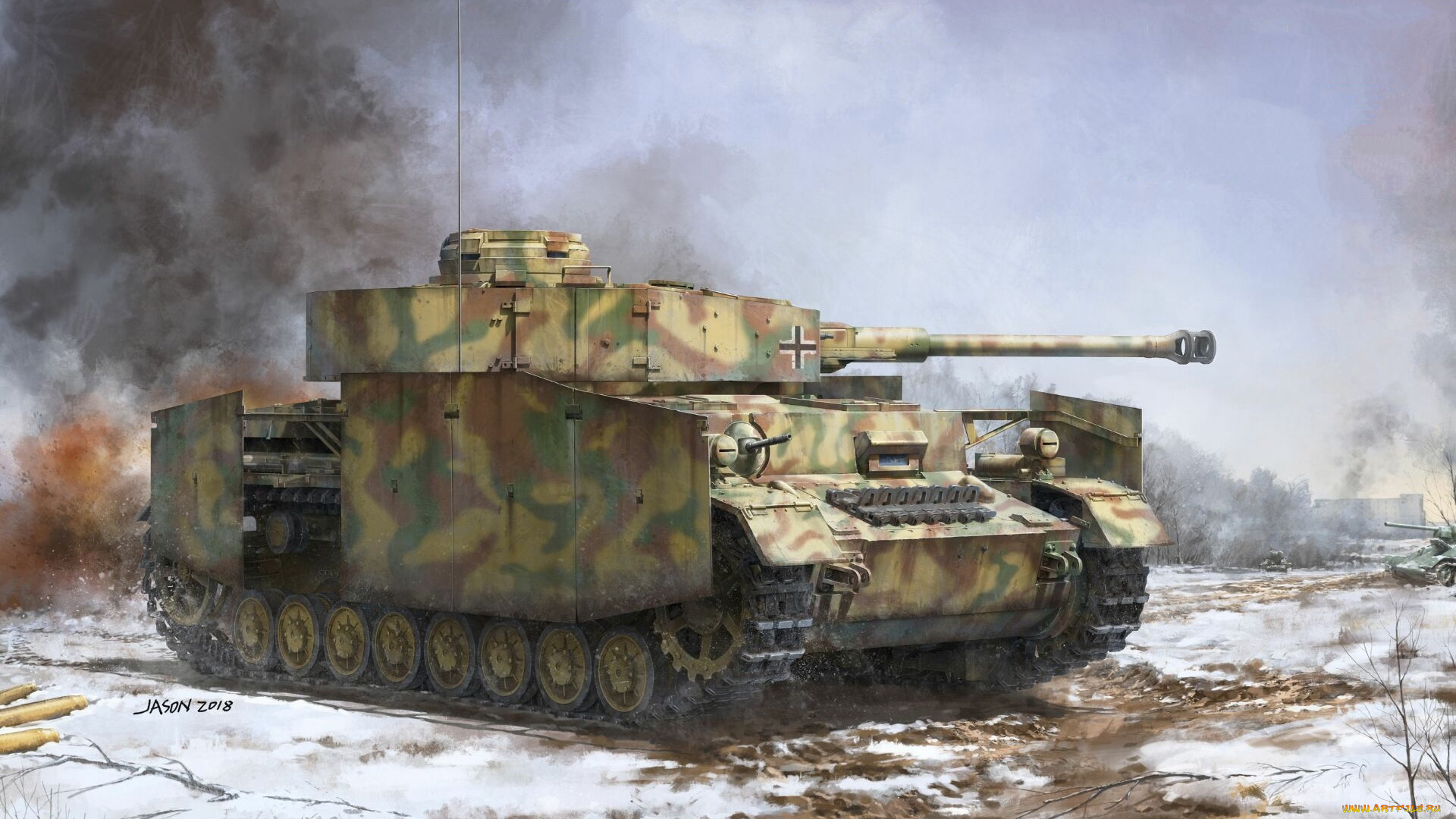 рисованное, армия, ww, ii, танк, арт