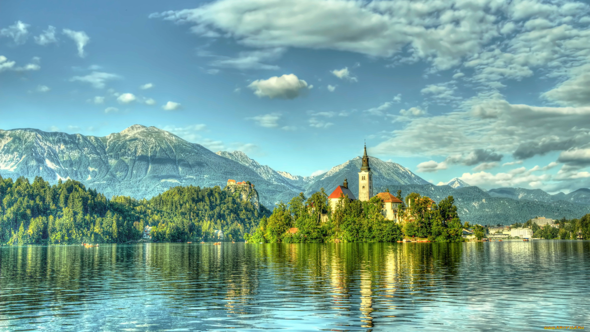 slovenia, города, -, пейзажи, горы, озеро, остров, замок