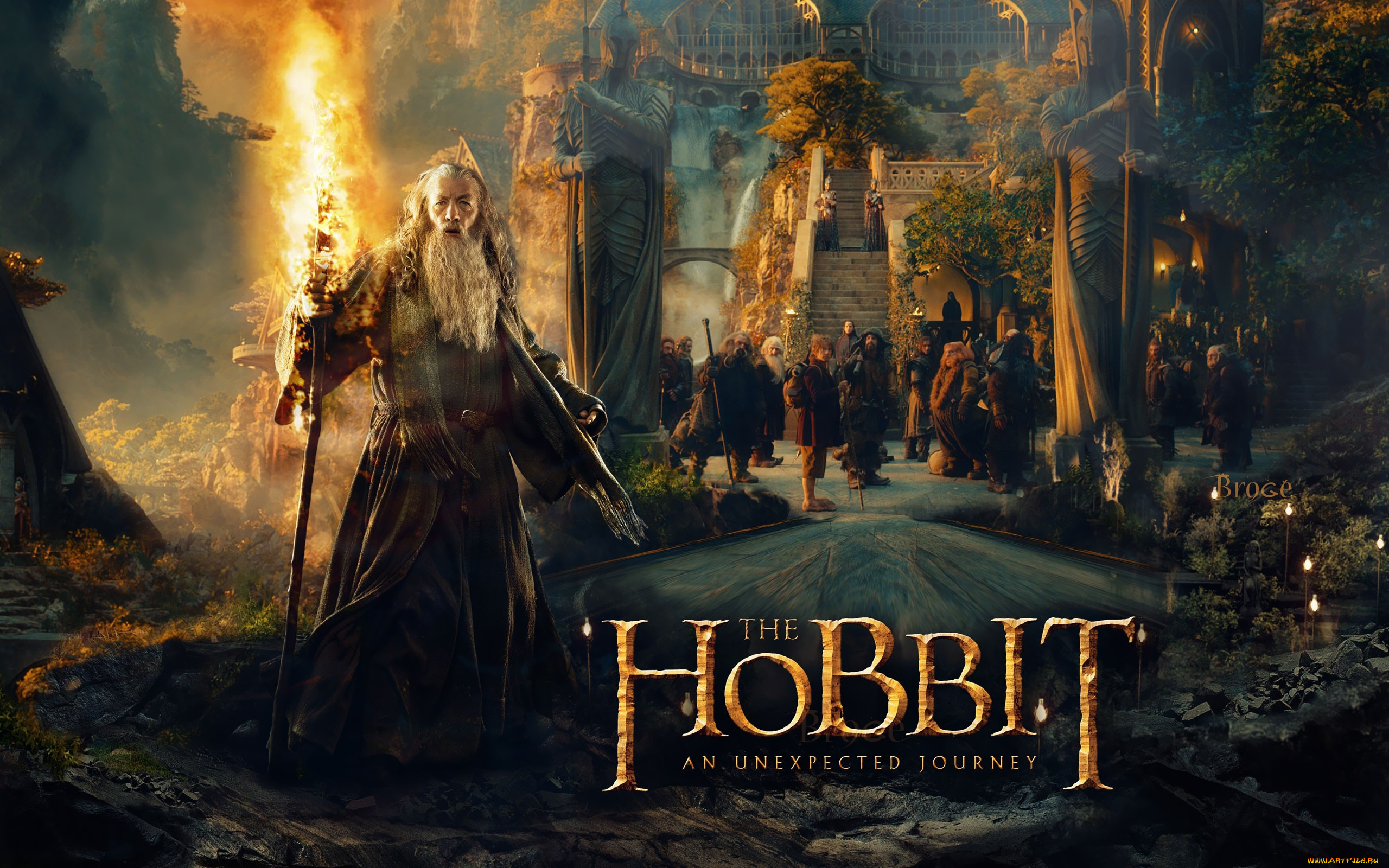 the, hobbit, an, unexpected, journey, кино, фильмы, замок, старец, факел