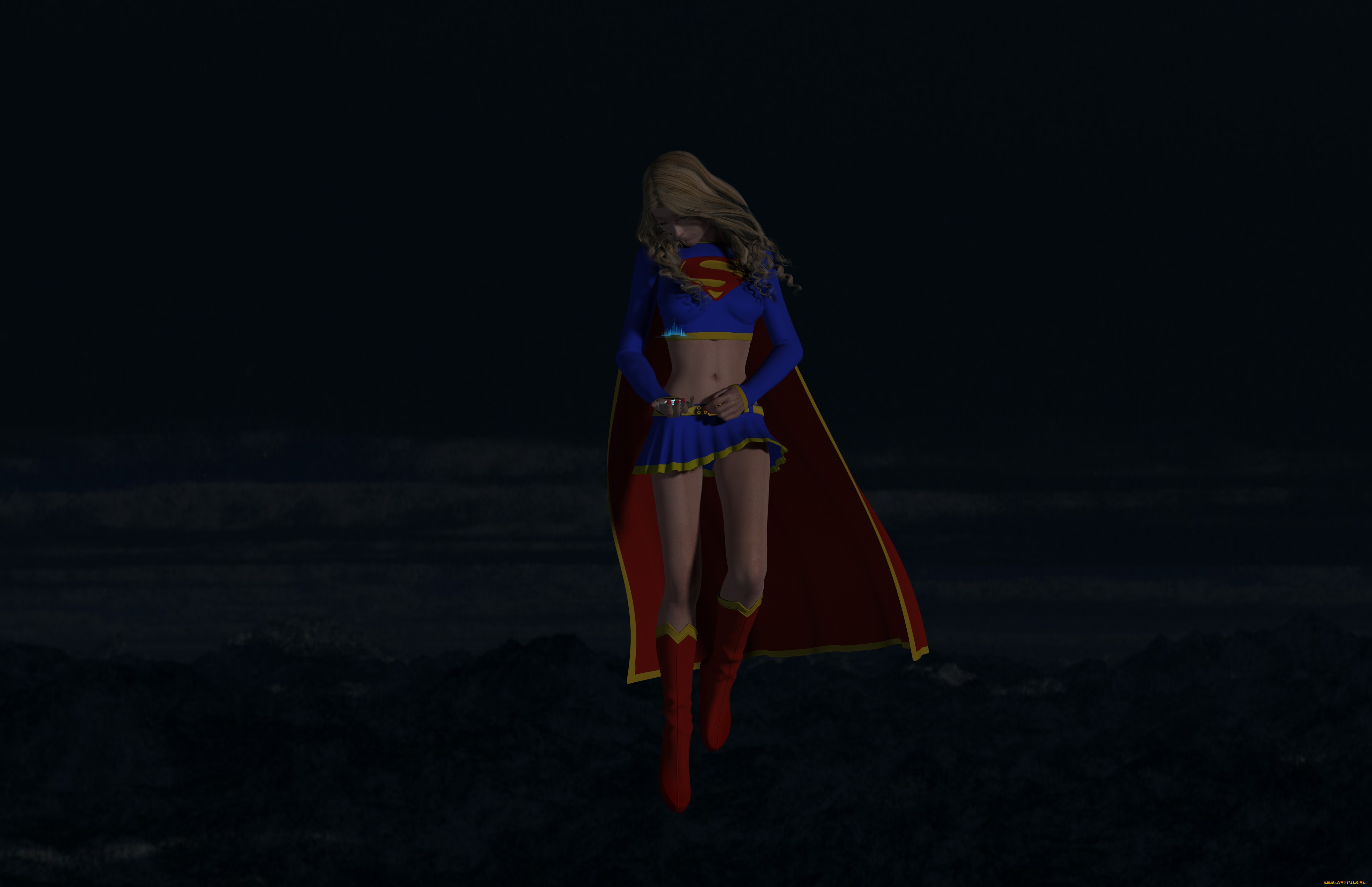 supergirl, 3д, графика, фантазия, , fantasy, взгляд, супермен, девушка, фон