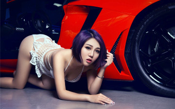 Картинка автомобили авто+с+девушками девушка азиатка автомобиль