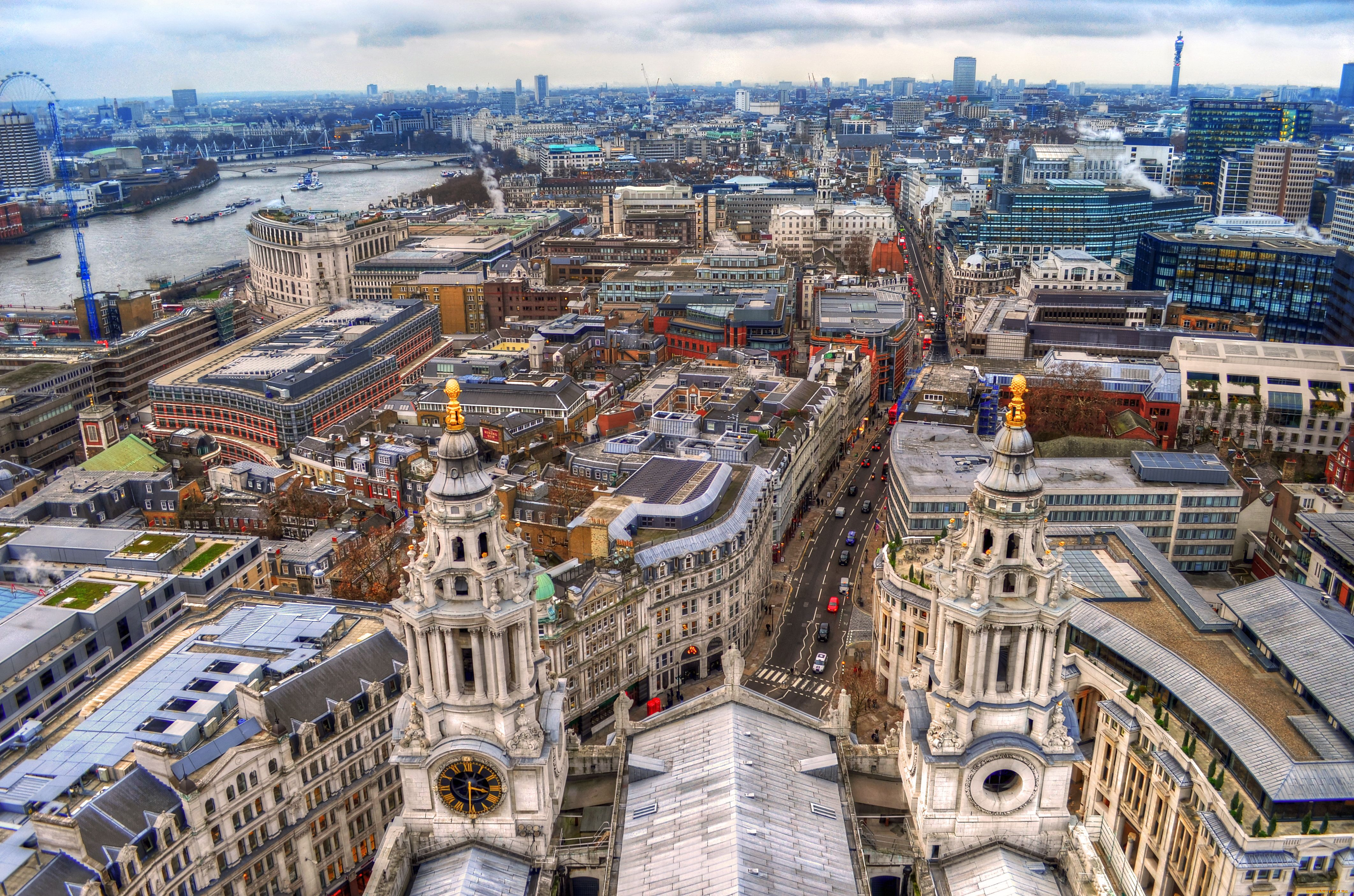 города, лондон, великобритания, панорама, здания, england, london