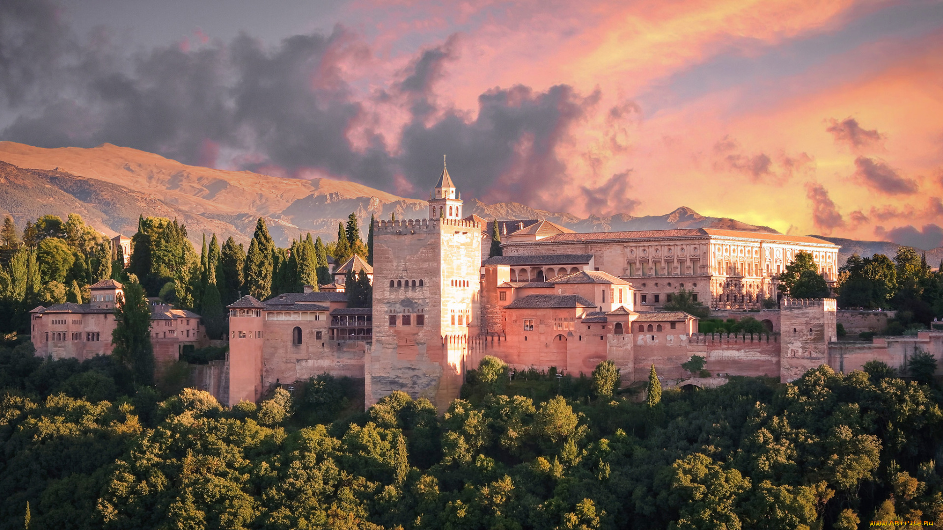 el, alhambra, города, -, исторические, , архитектурные, памятники, панорама
